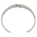 Sterling Silver Polished 4 Band Knots Cuff Bangle