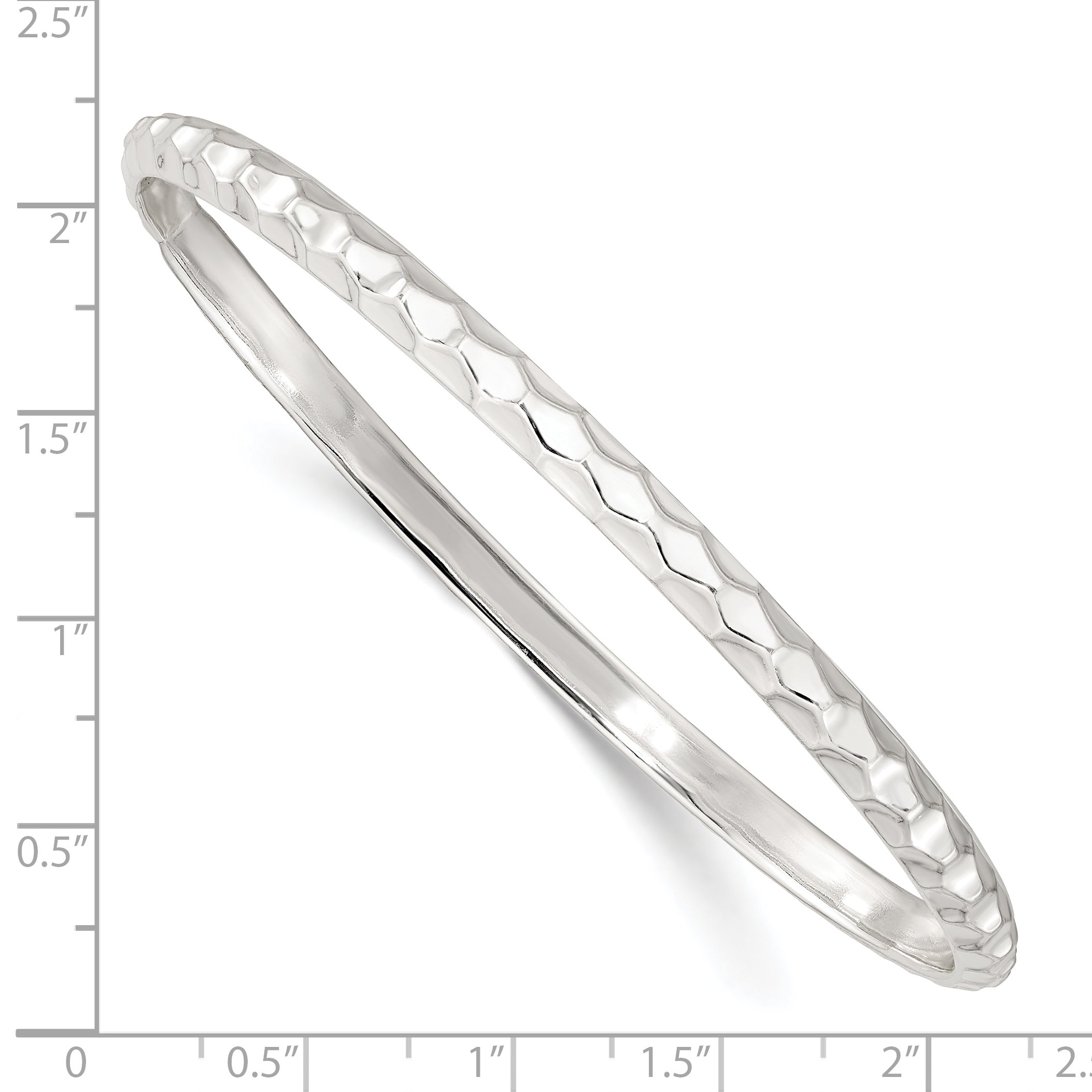 Sterling Silver Textured 4mm Slip-on Bangle Secondary image