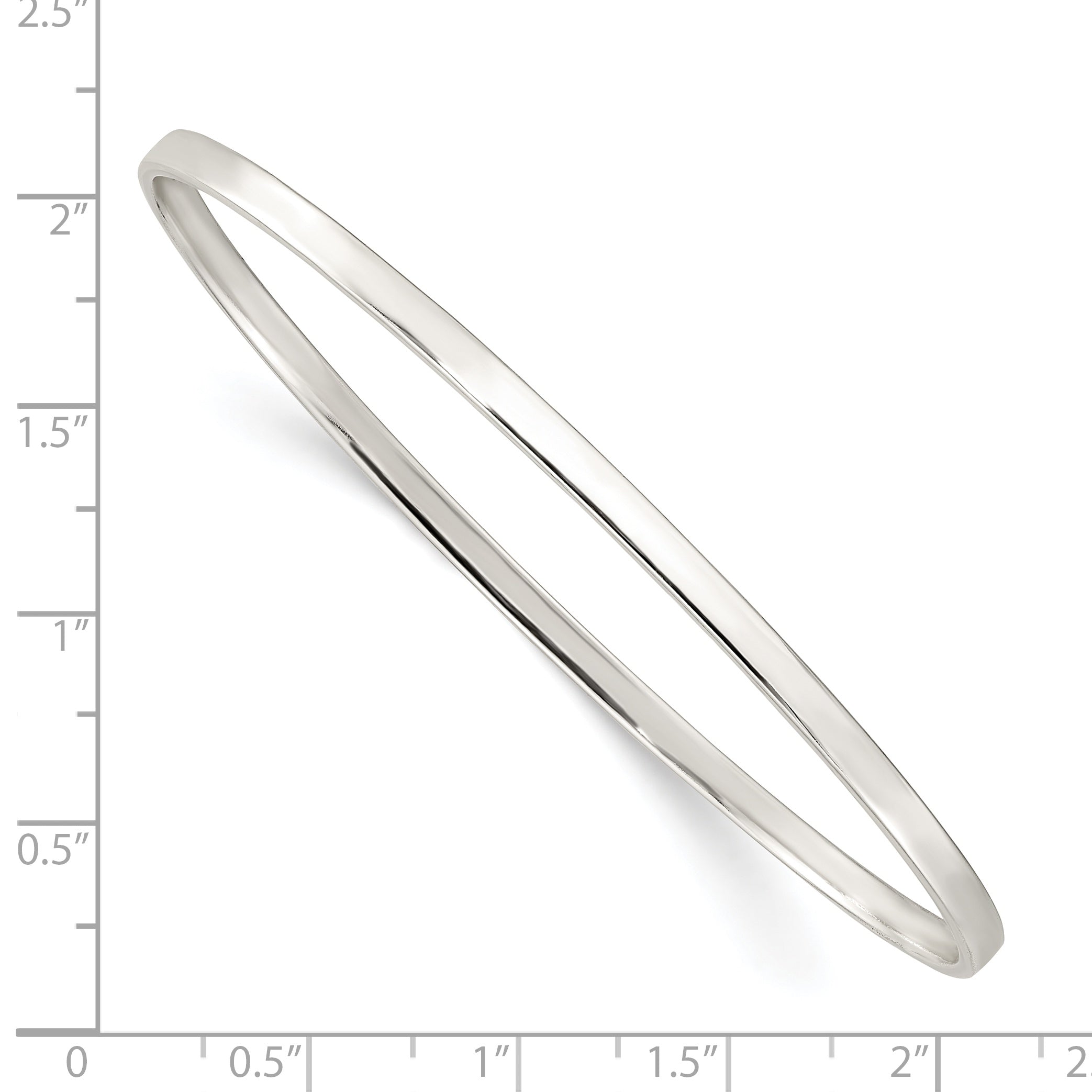 Sterling Silver Polished 3mm Slip-on Bangle Secondary image