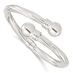 Sterling Silver Polished Twist Patterned Hinged Bangle
