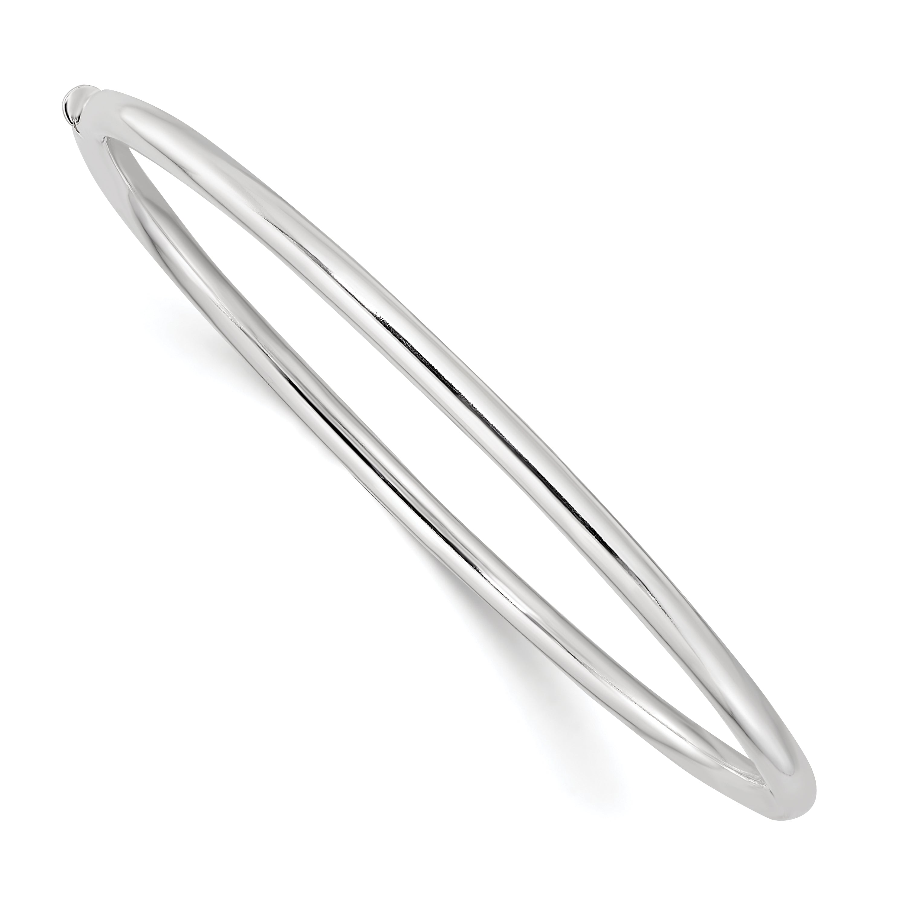Sterling Silver Polished 3mm Hinged Round Bangle Main image