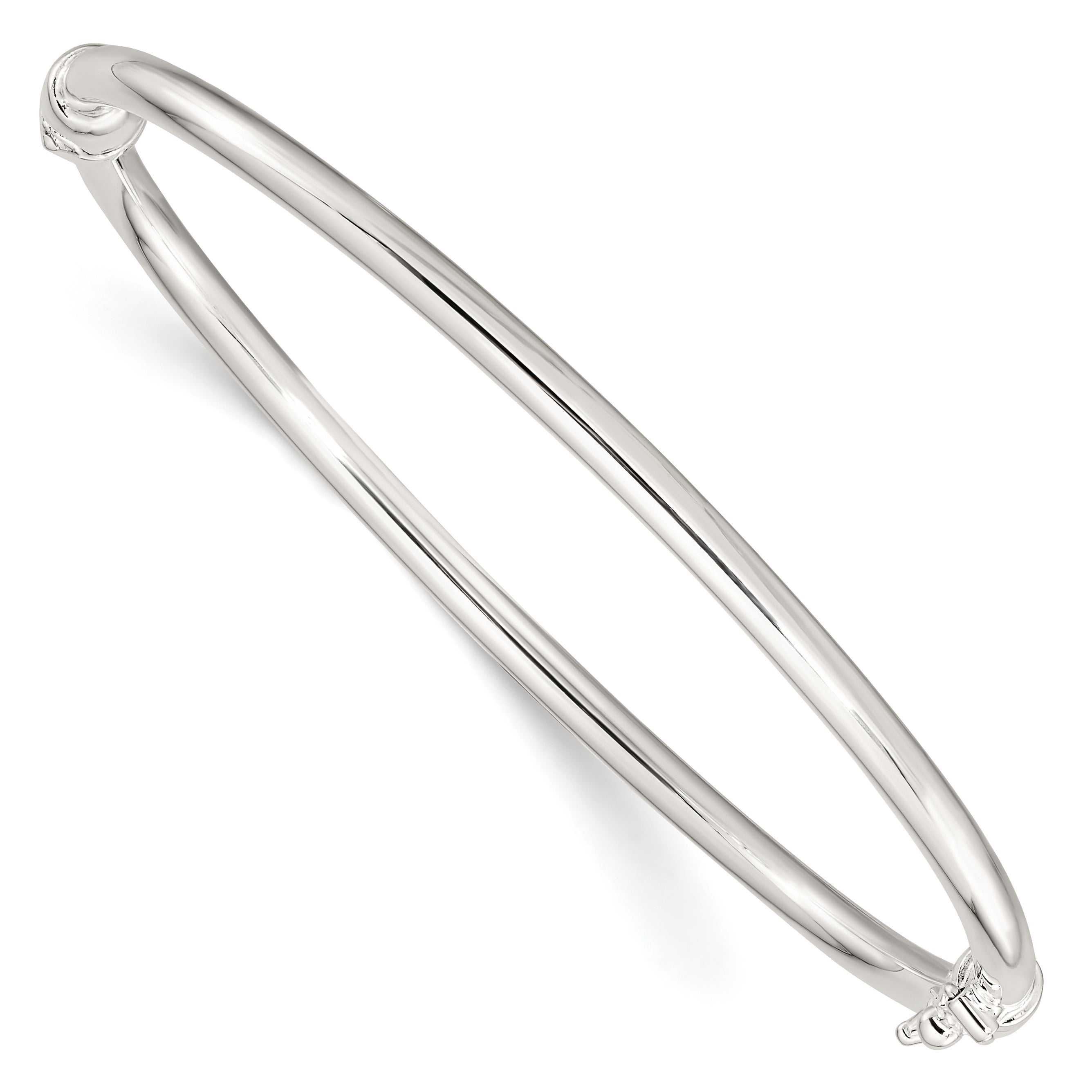 Sterling Silver Polished Hinged Bangle Main image