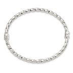 Sterling Silver Polished Twisted Hinged Bangle