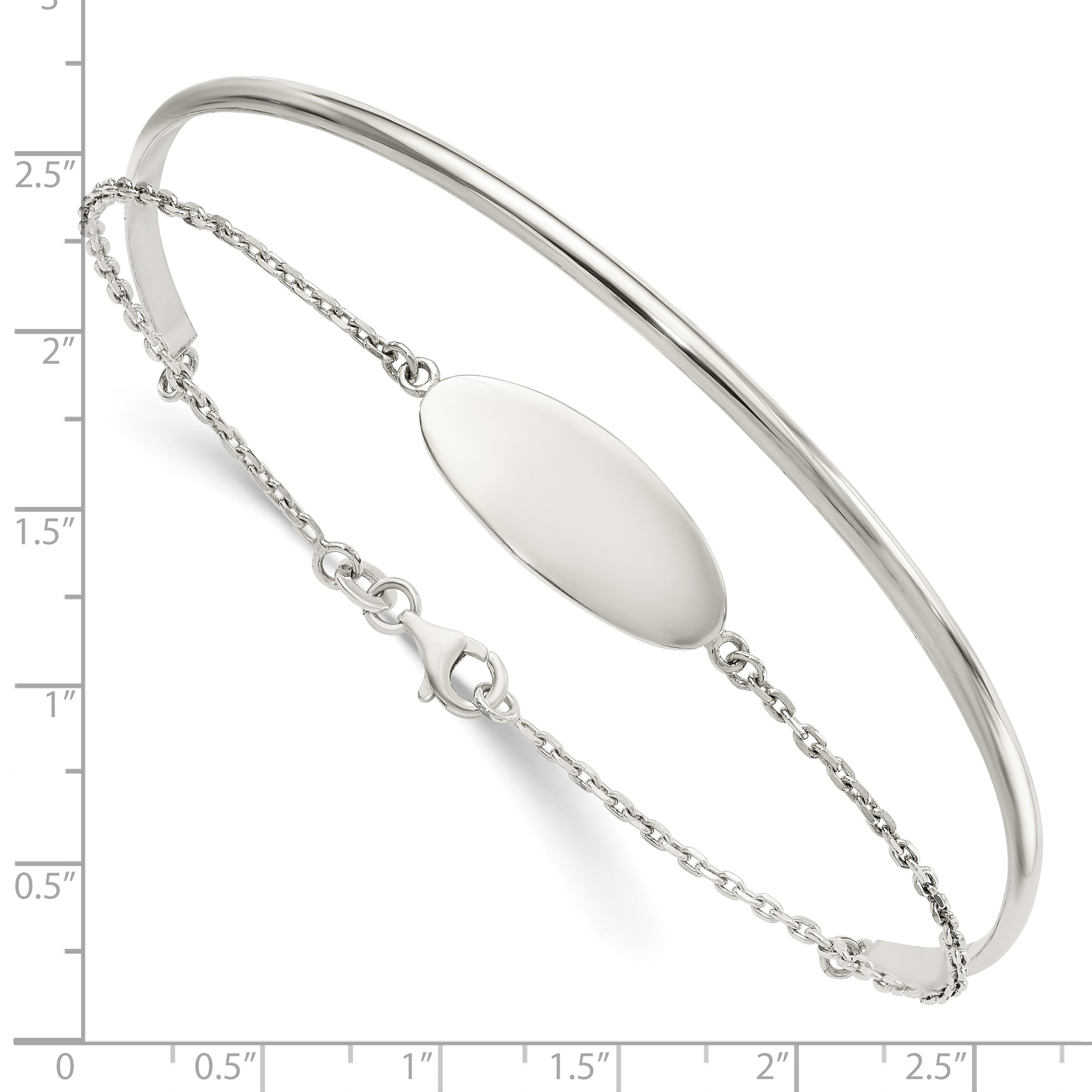 Sterling Silver Polished ID Bangle Secondary image
