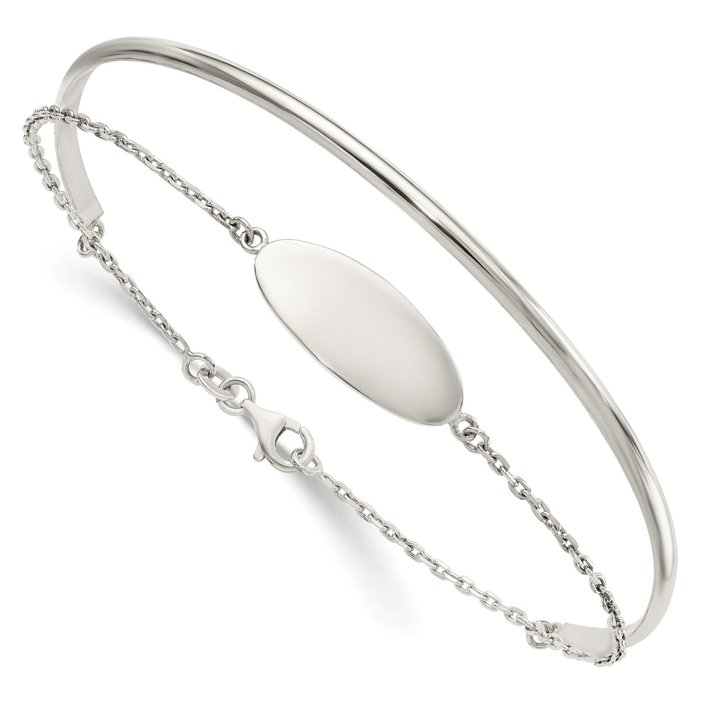 Sterling Silver Polished ID Bangle