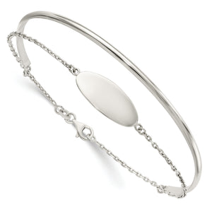 Sterling Silver Polished ID Bangle