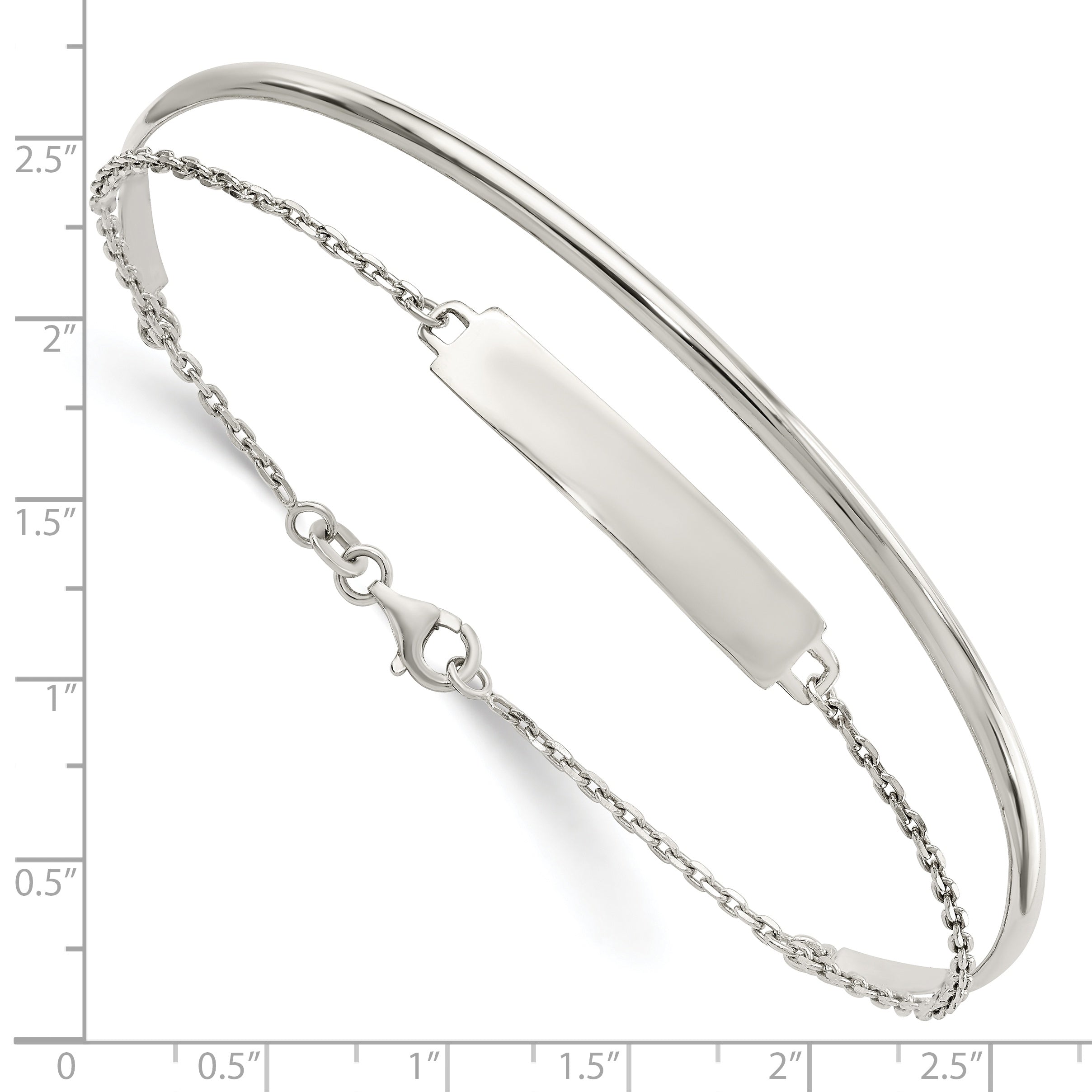 Sterling Silver Polished ID Bangle Secondary image