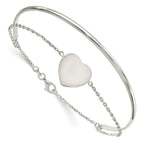 Sterling Silver Polished Heart Bracelet/Bangle