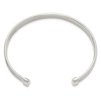 Sterling Silver Polished Textured Cuff Bangle Bracelet