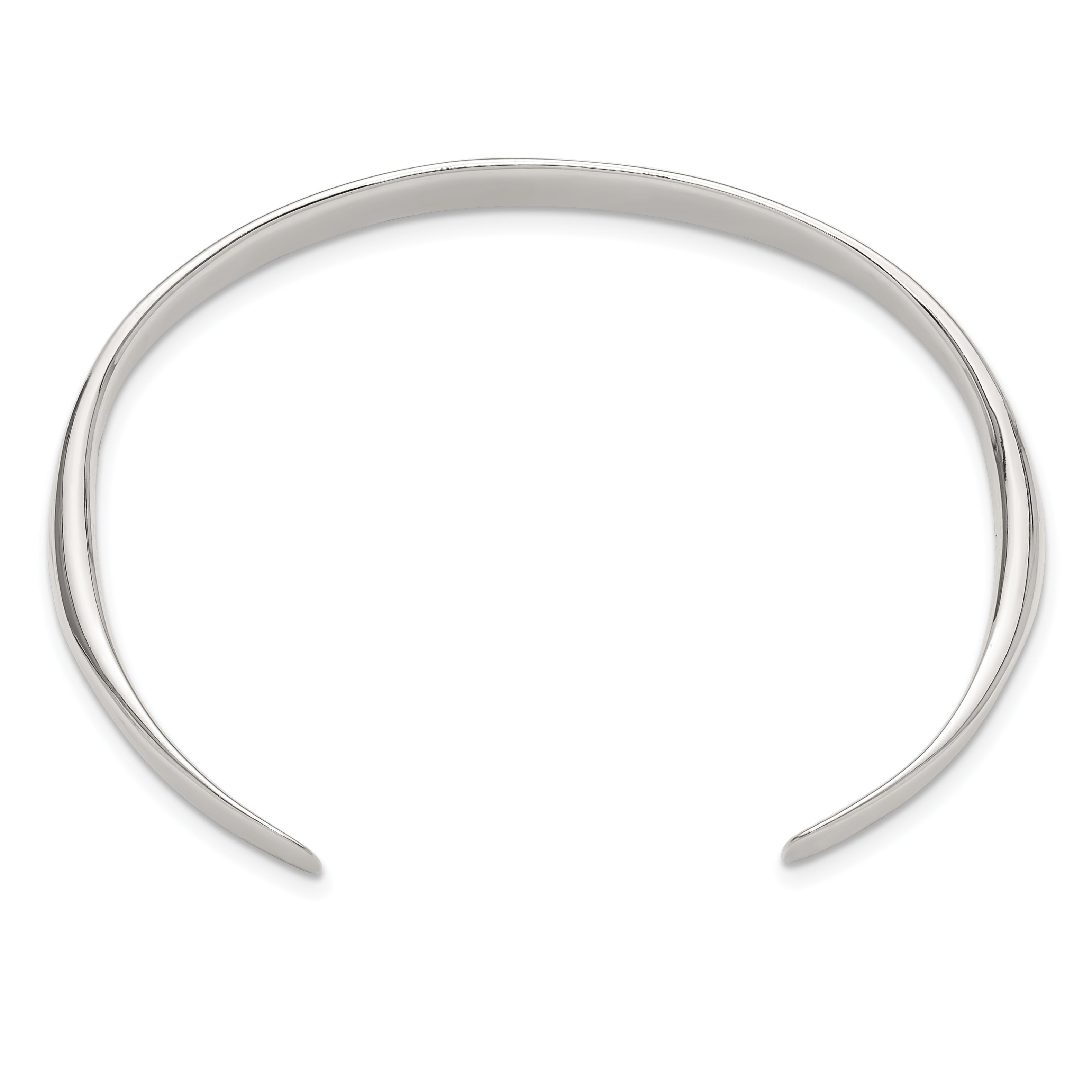 Sterling Silver Polished Step Flat Cuff Bangle Secondary image