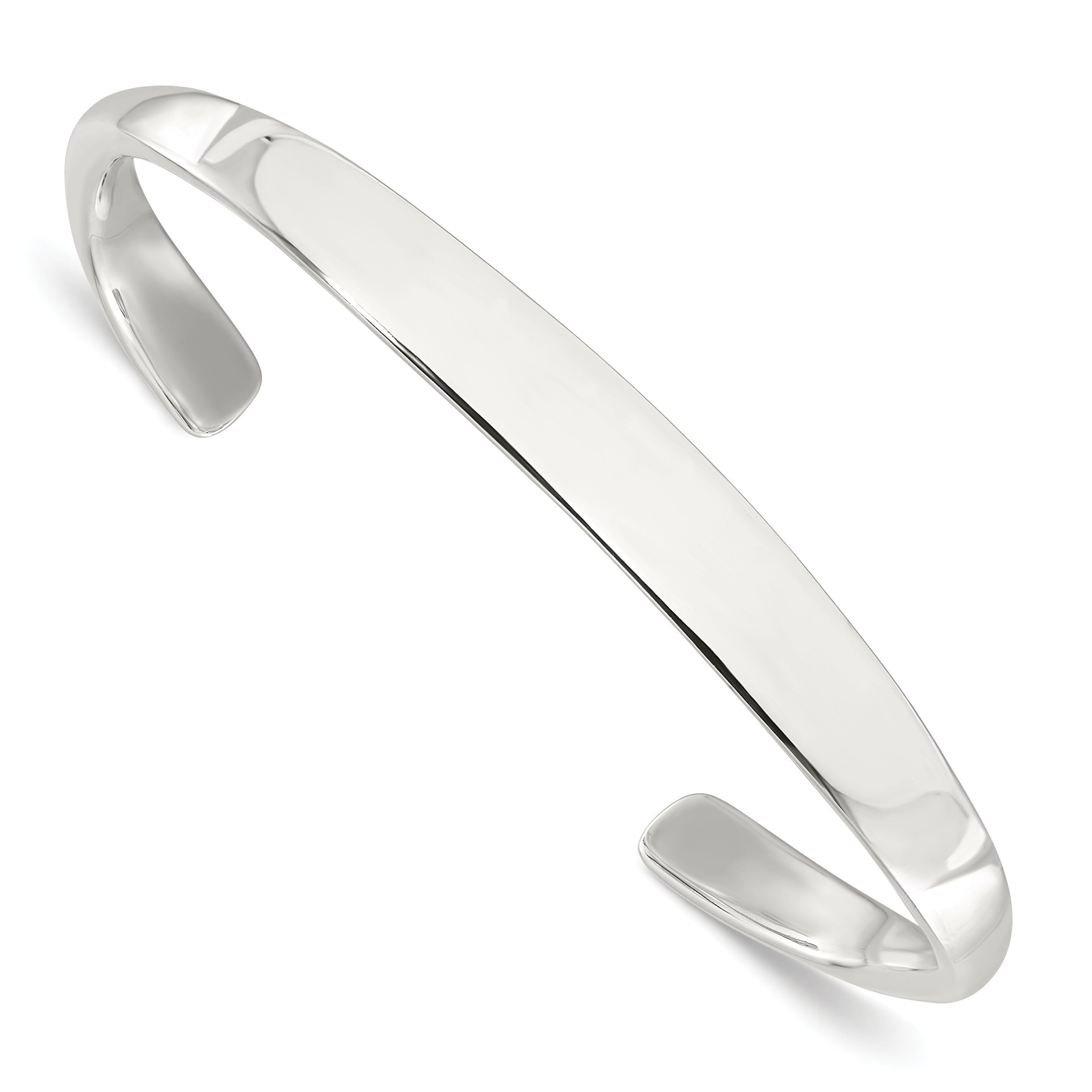 Sterling Silver Polished Step Flat Cuff Bangle Main image