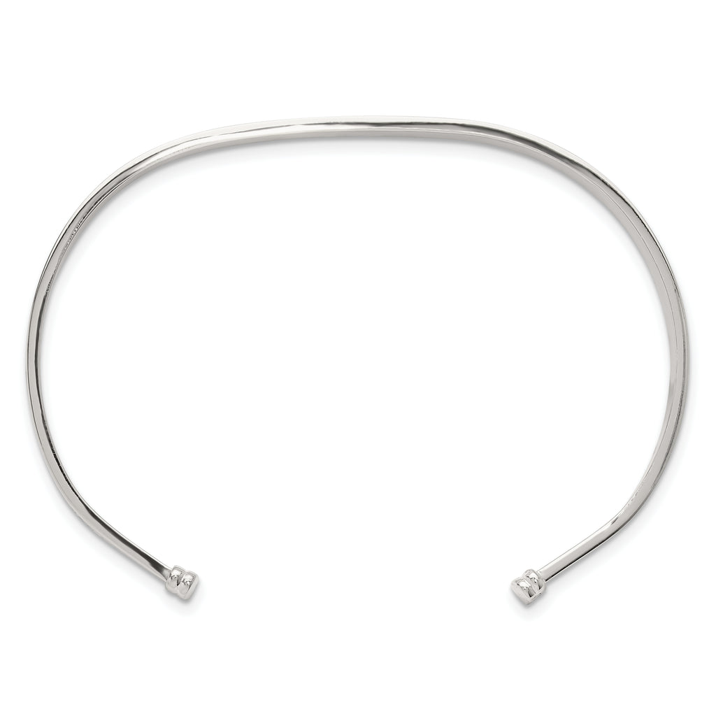 Sterling Silver with Black Rhodium Inlay Cuff Bangle