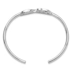 Sterling Silver Rhodium-plated Heart Infinity Symbol Cuff Bangle