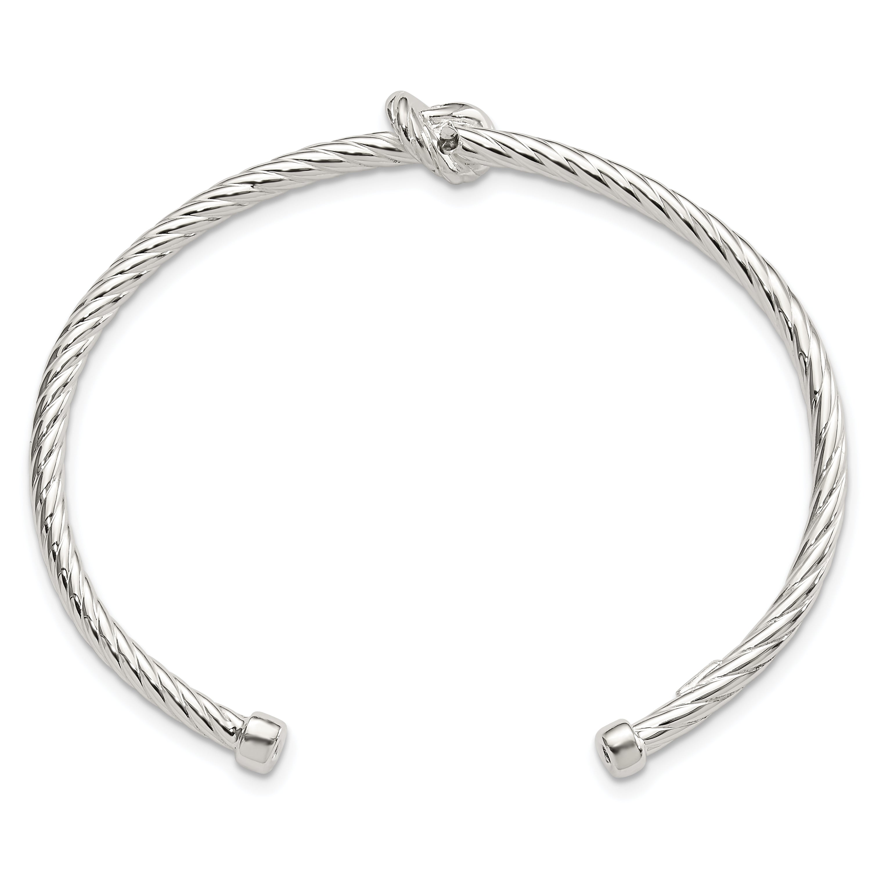 Sterling Silver Twisted Knot Cuff Bangle Secondary image