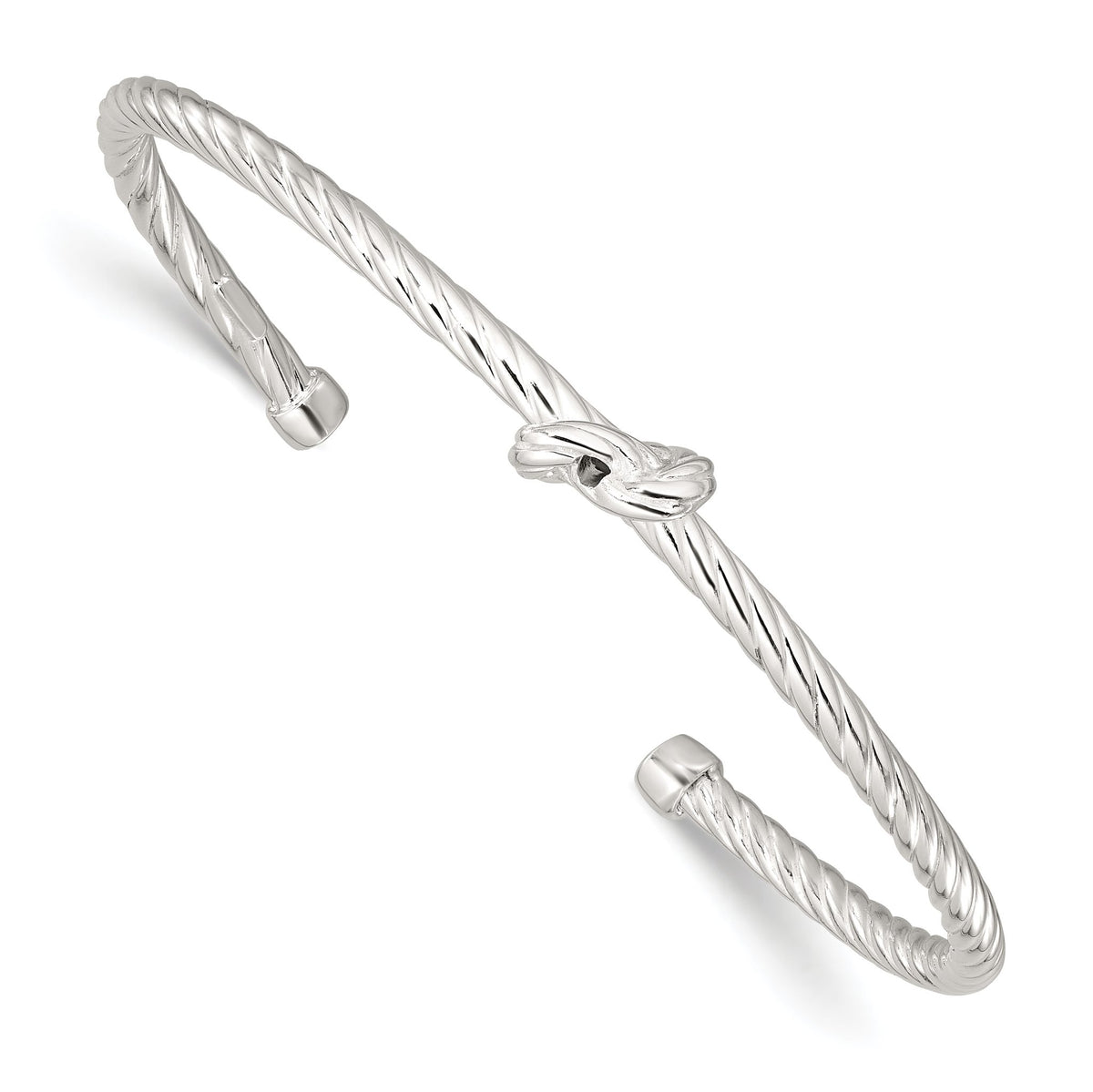 Twisted Knot Cuff Bracelet in Sterling Silver, 3mm - Sophia Jewelers Main image