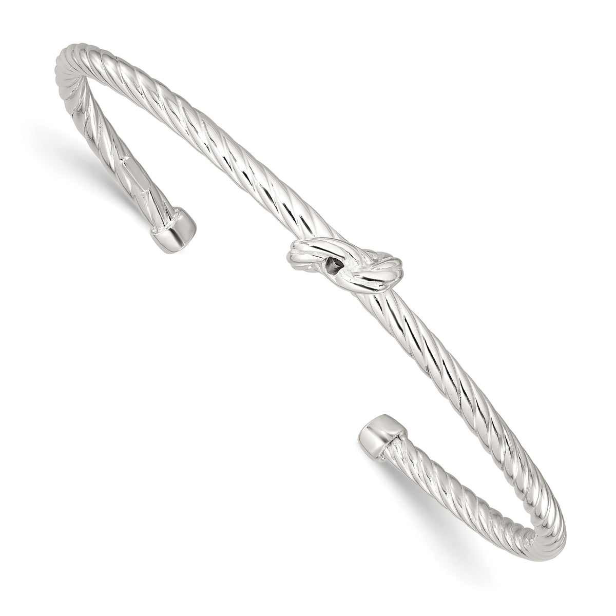 Sterling Silver Twisted Knot Cuff Bangle
