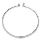 Sterling Silver Polished Bars Hinged Cuff Bangle Bracelet