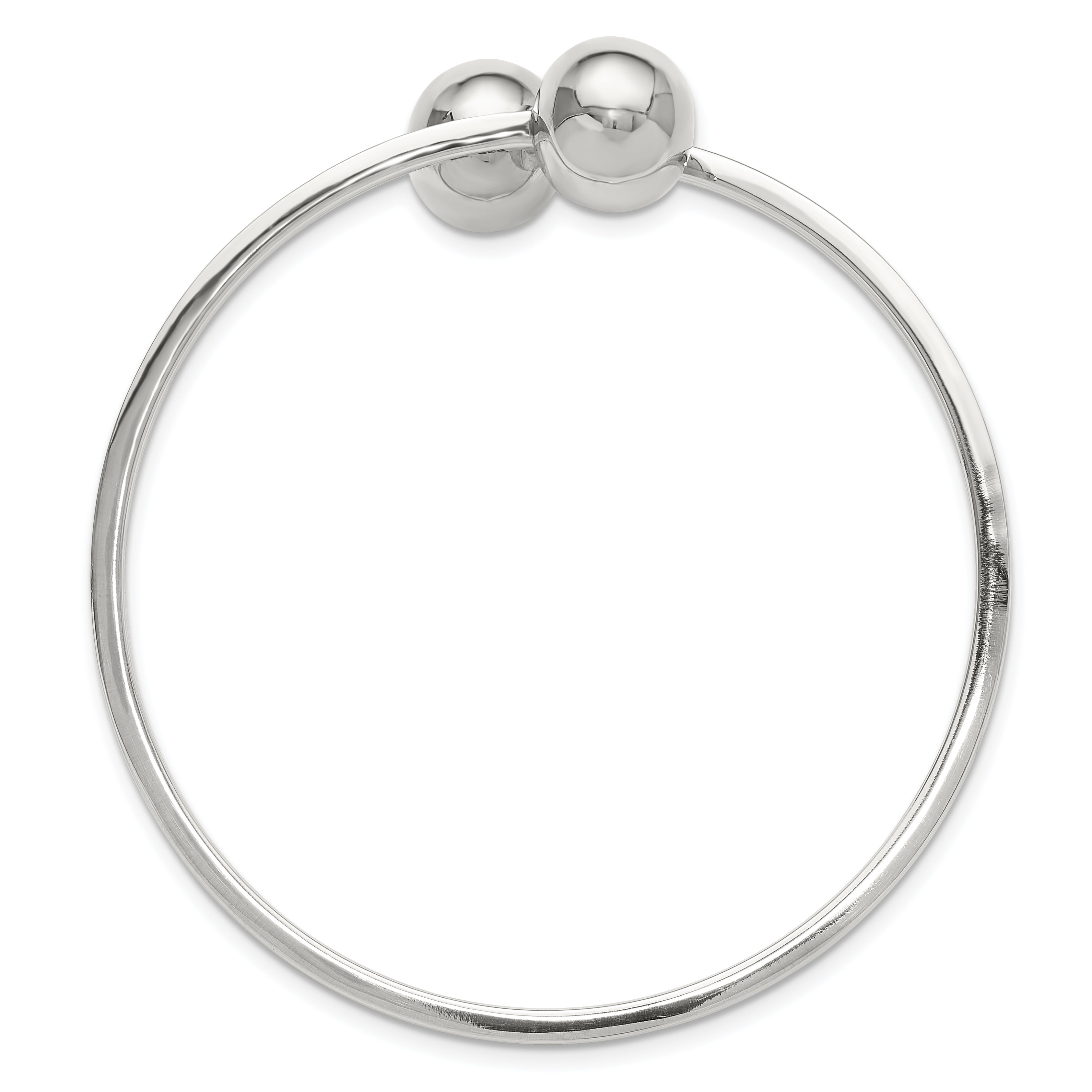 Sterling Silver Polished Ball Bypass Bangle Bracelet Secondary image