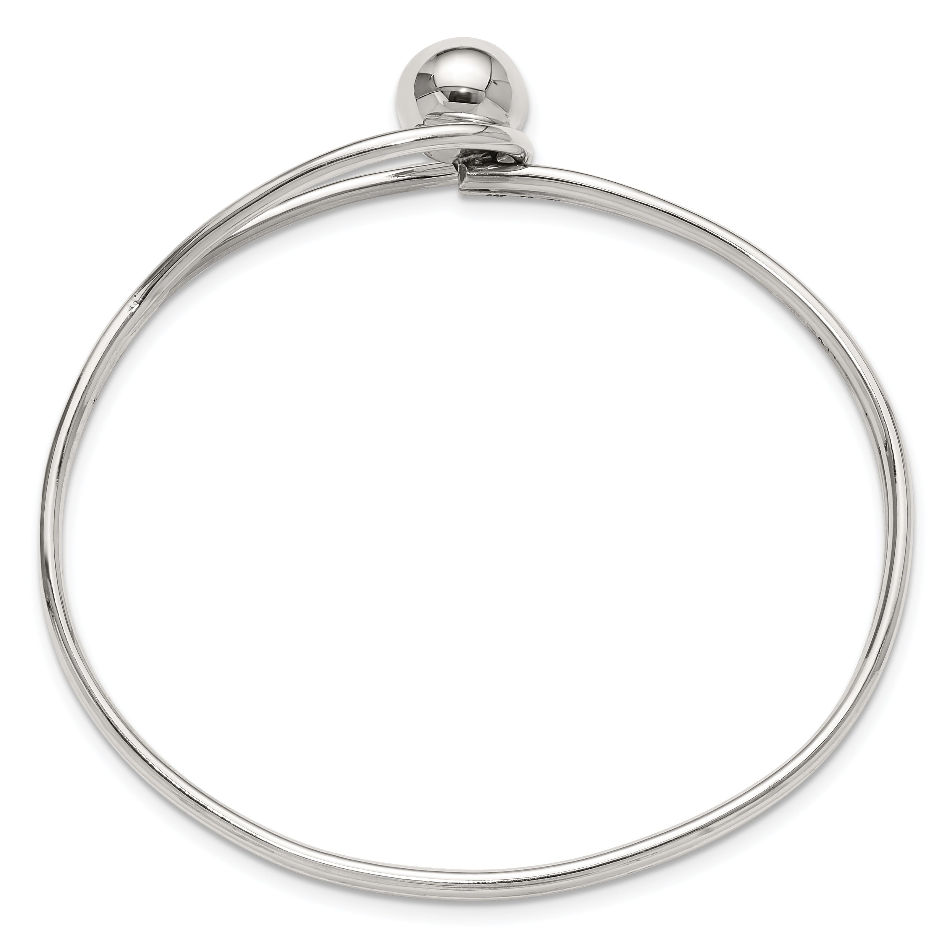 Sterling Silver Polished Ball Bead & Loop Bangle Secondary image