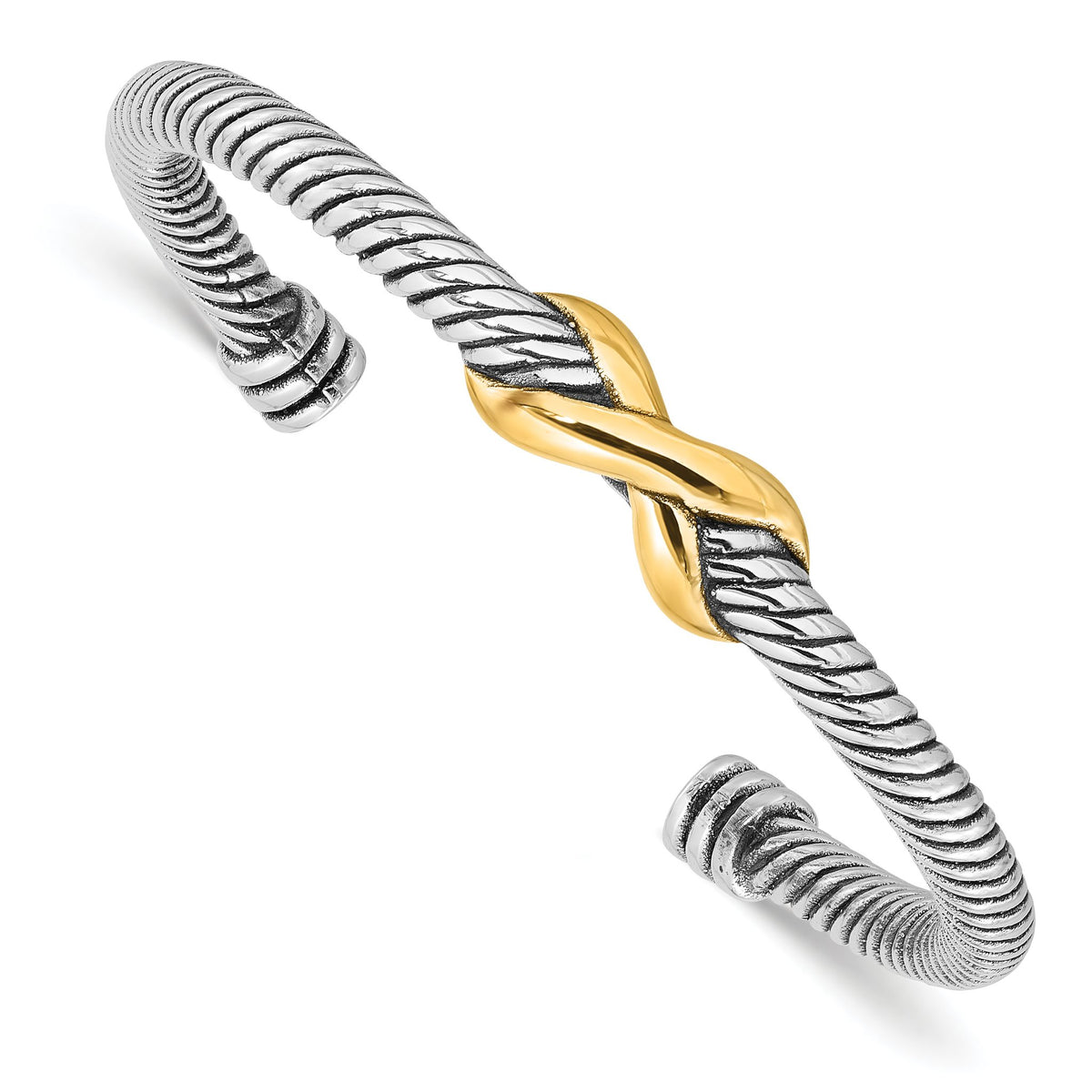 Infinity Cuff Bracelet in Gold-Plated Sterling Silver, 4.9mm - Sophia Jewelers Main image