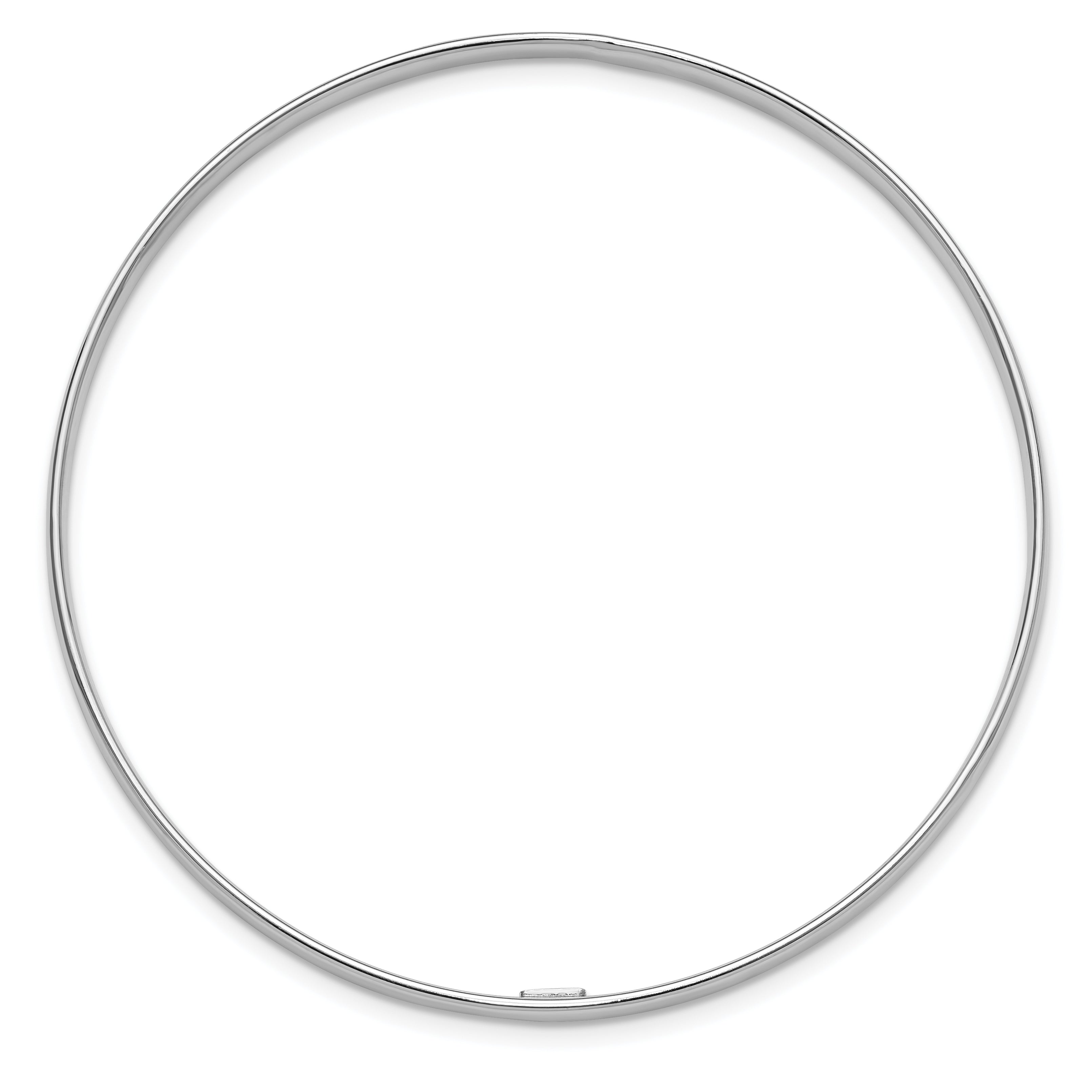 Sterling Silver Rhodium-plated Polished 3.00mm Slip on Bangle Secondary image
