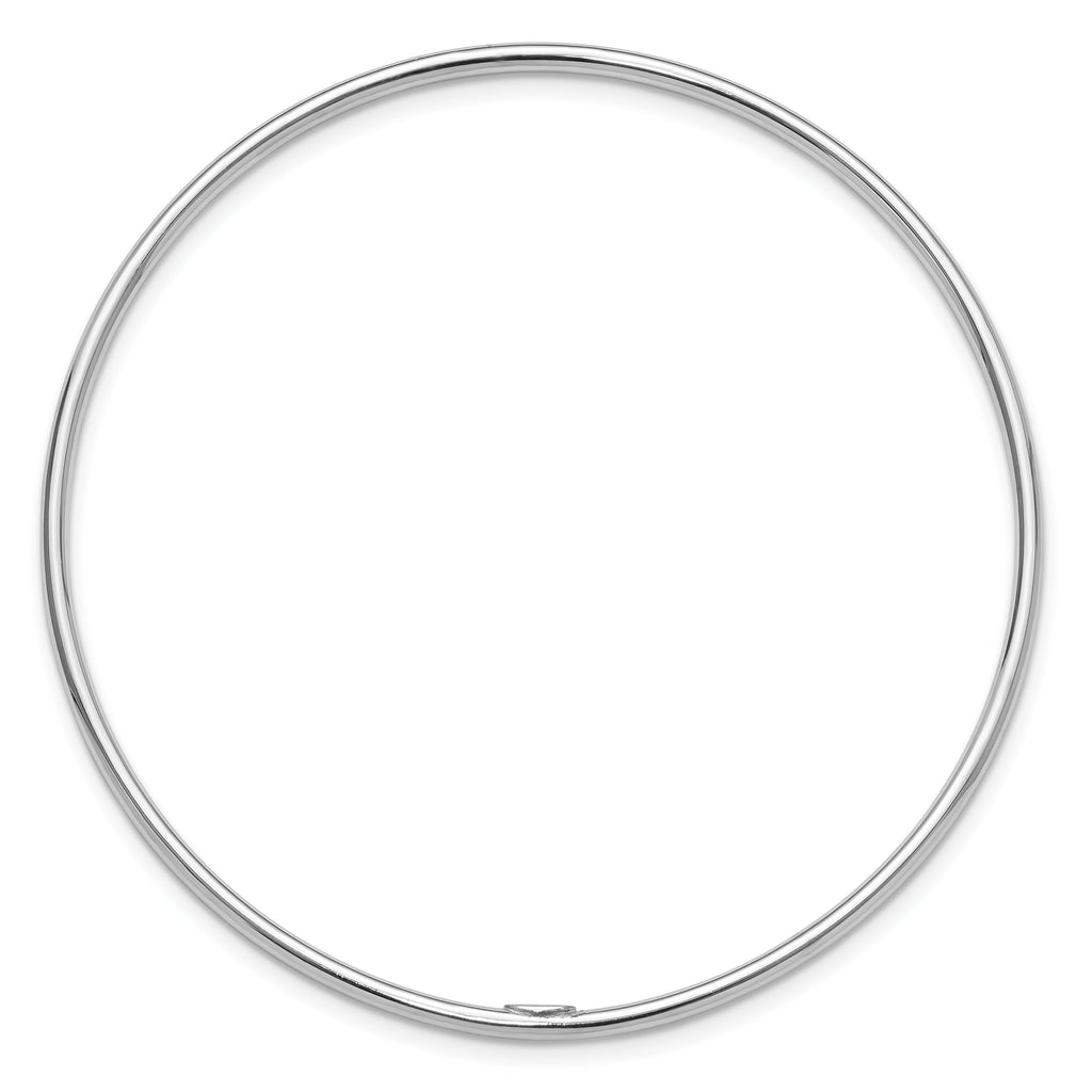 Sterling Silver Rhodium-plated Polished Slip-On Bangle