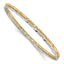 Sterling Silver Rhodium-plated Gold-tone Diamond-cut Set of 2 Bangles