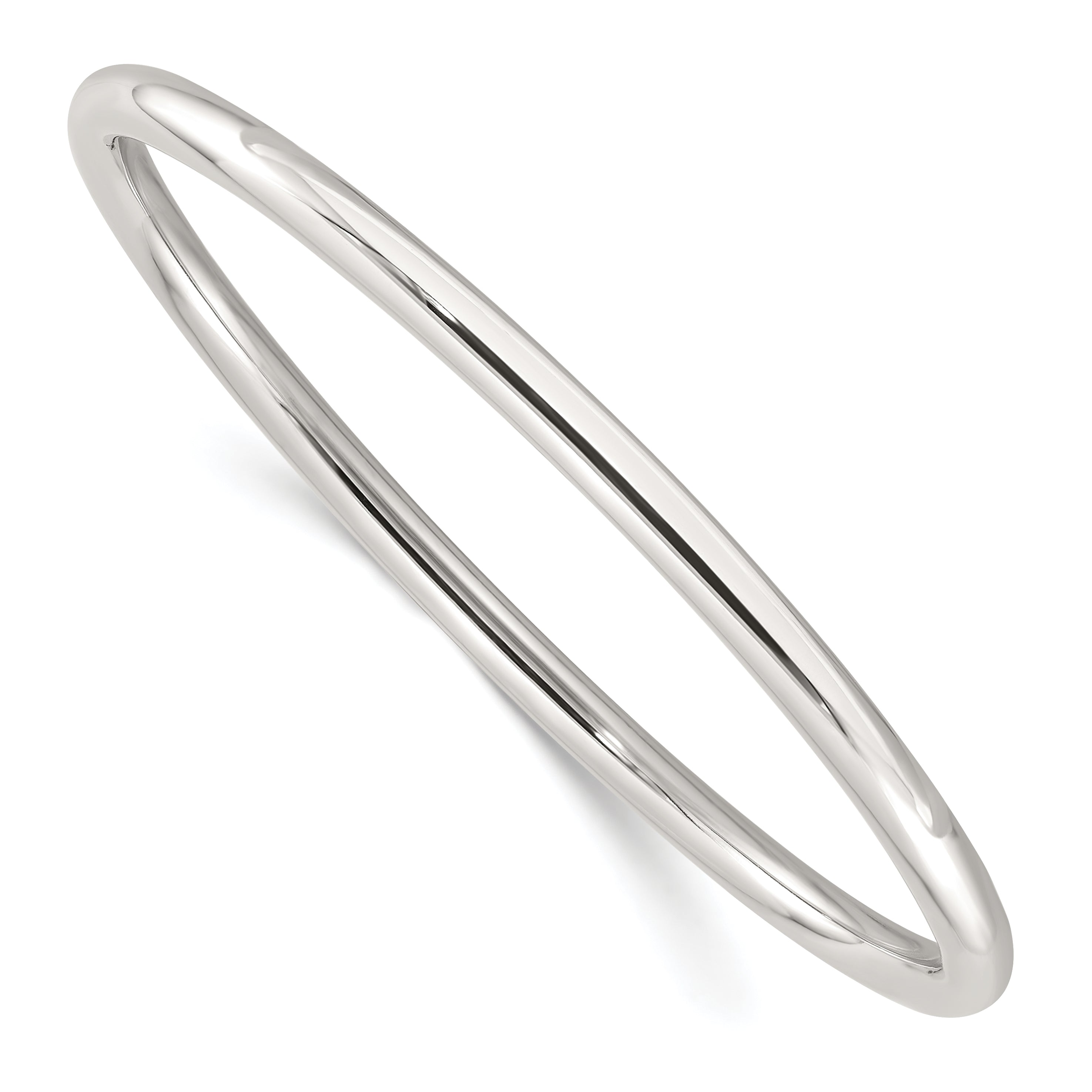 Sterling Silver Polished 4mm Tube Slip-on Bangle Main image