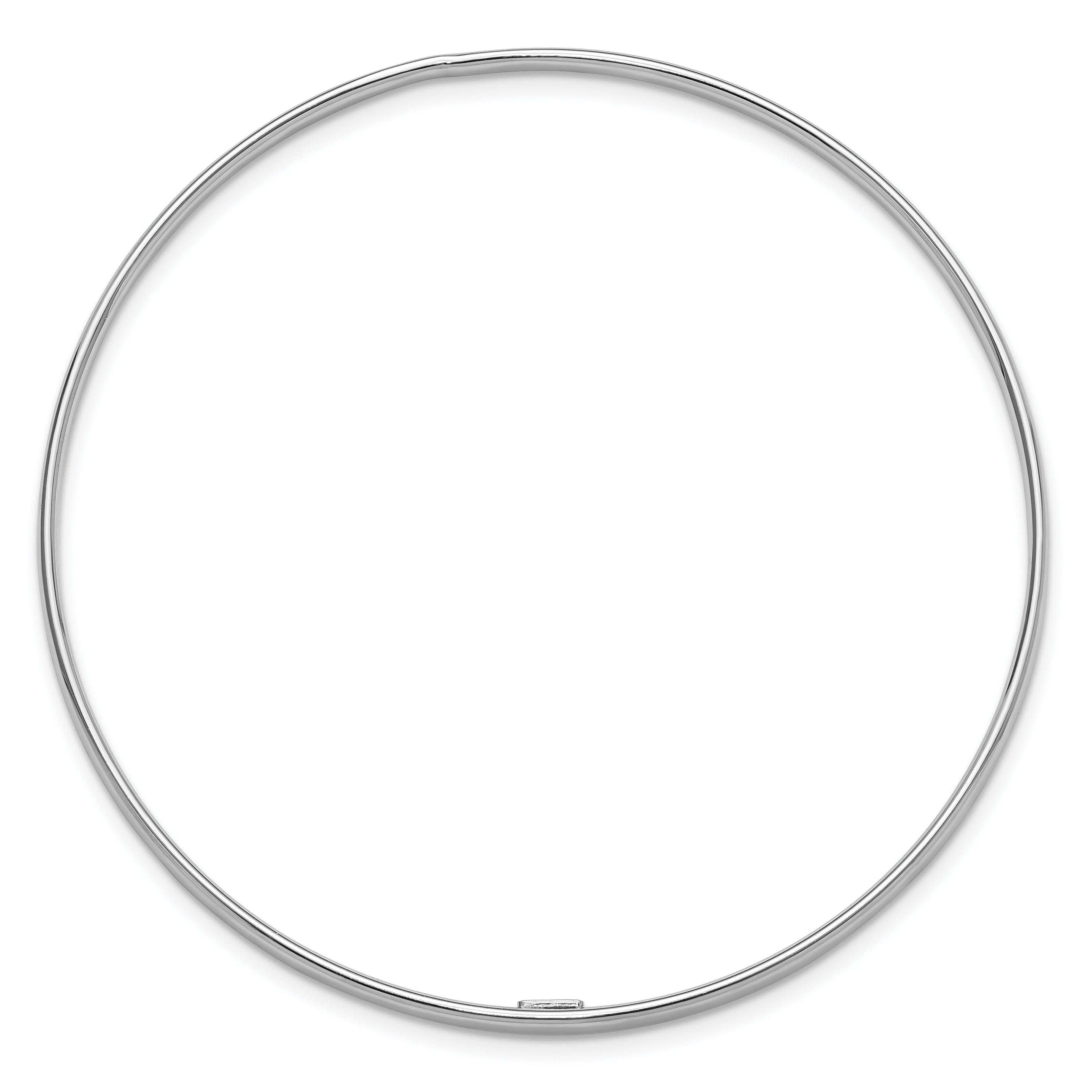 Sterling Silver Rhodium-plated Polished 2.40mm Slip on Bangle Secondary image