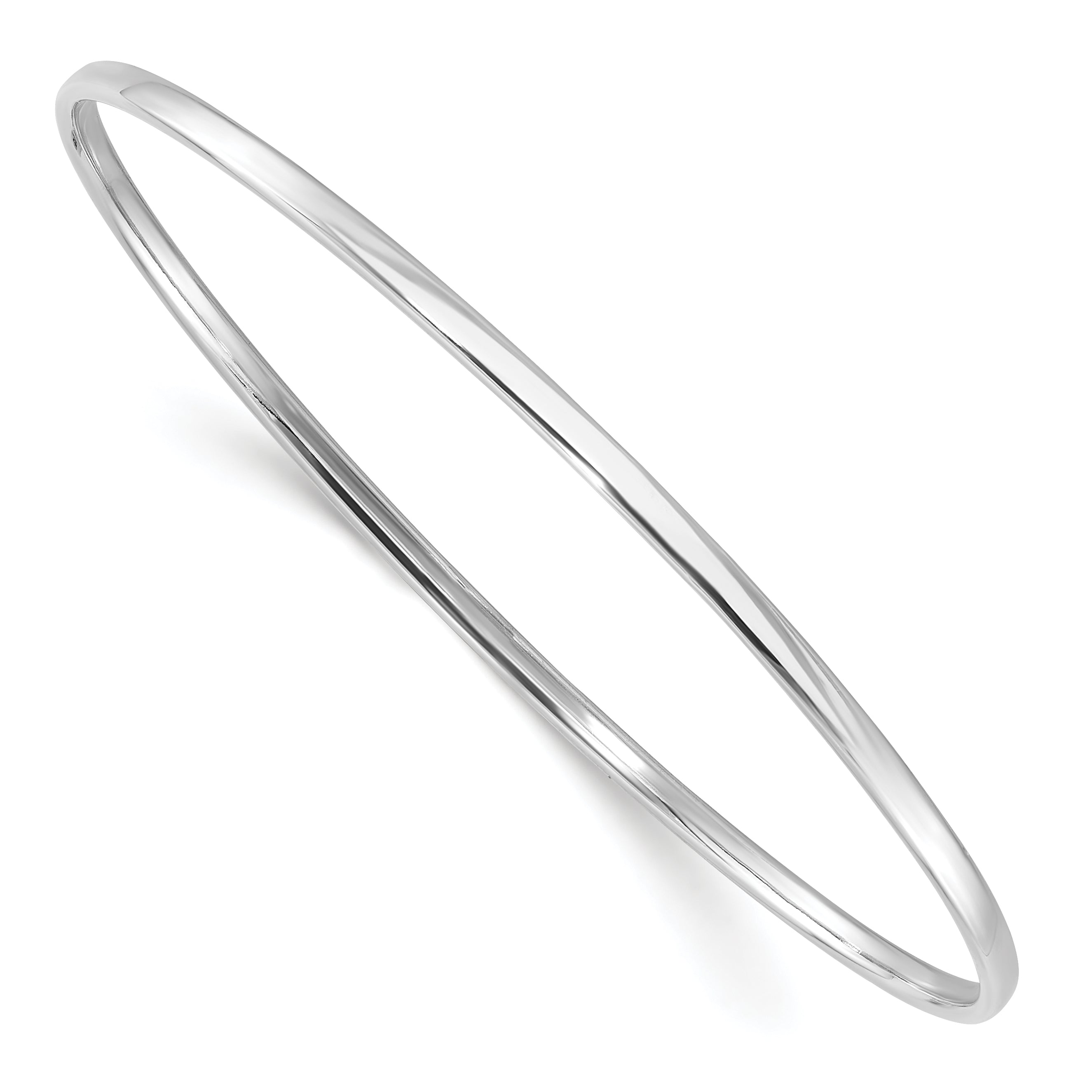 Sterling Silver Rhodium-plated Polished 2.40mm Slip on Bangle Main image