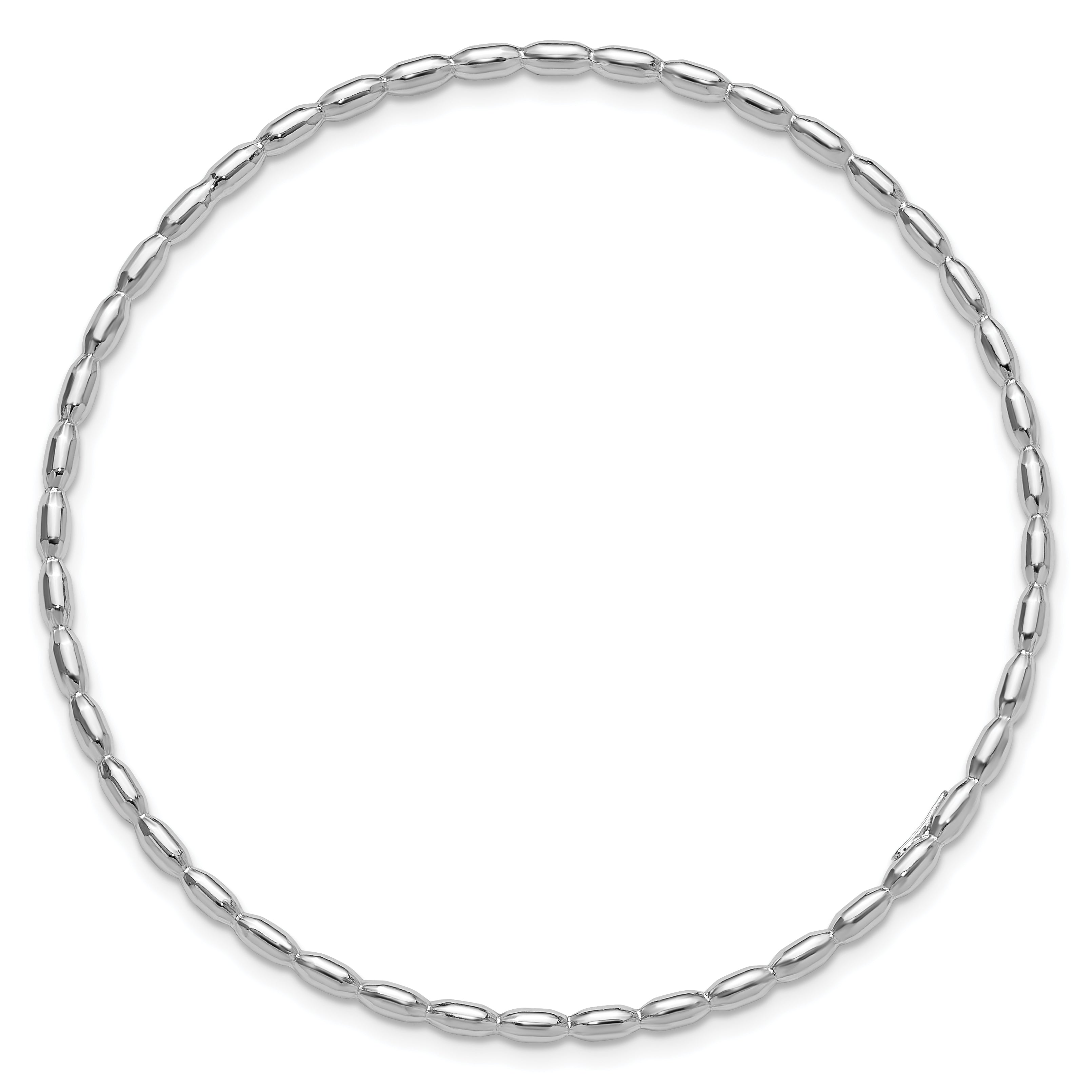 Sterling Silver Rhodium-plated Polished 2.30mm Slip on Bangle Secondary image