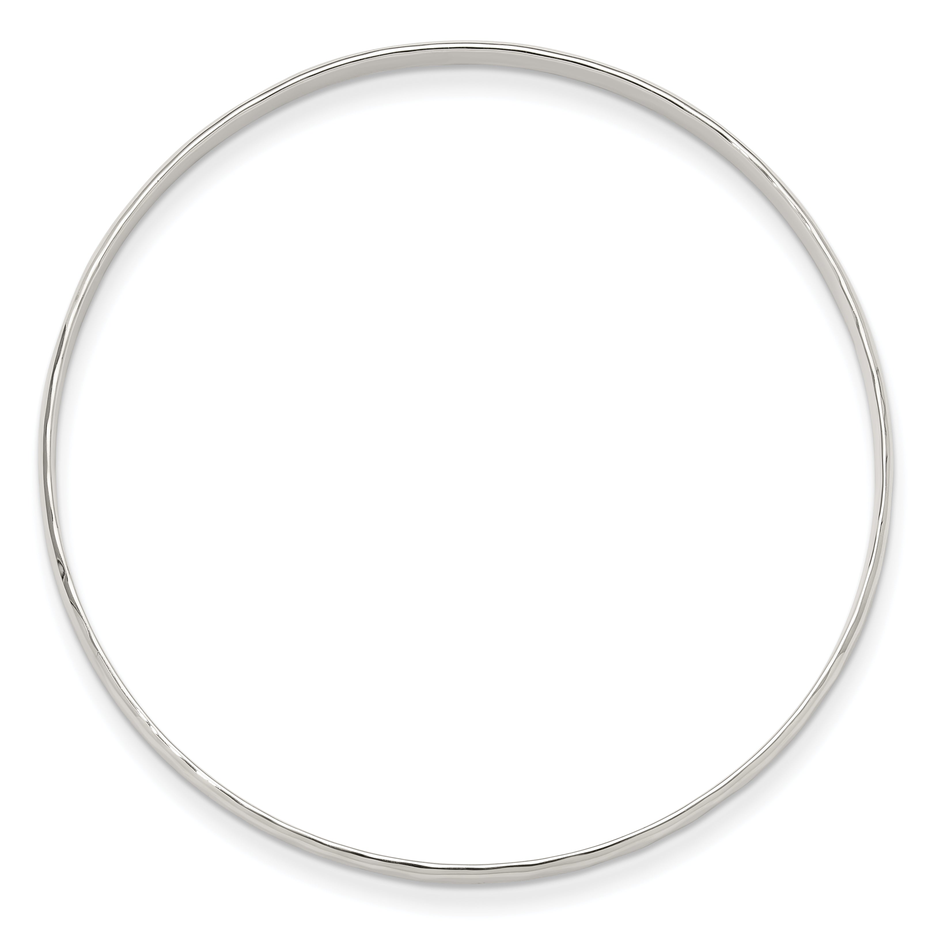 Sterling Silver Polished Faceted Slip-on Bangle Bracelet Secondary image