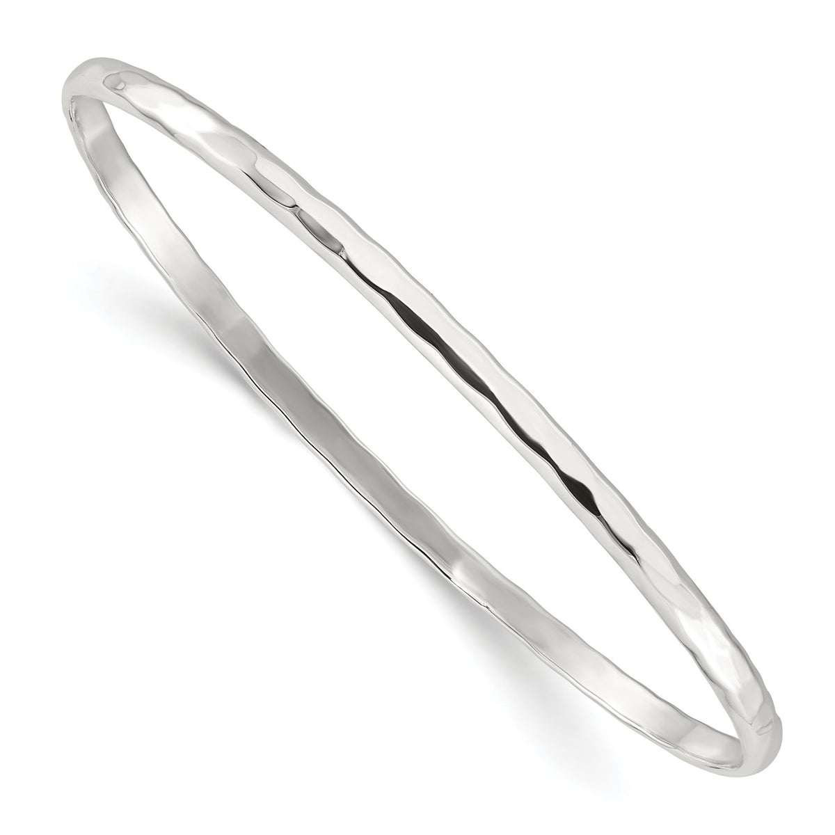 Faceted Slip-On Bangle Bracelet in Sterling Silver, 3.3mm - Sophia Jewelers Main image