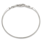 Sterling Silver Polished CZ Fancy Hook Bangle Bracelet