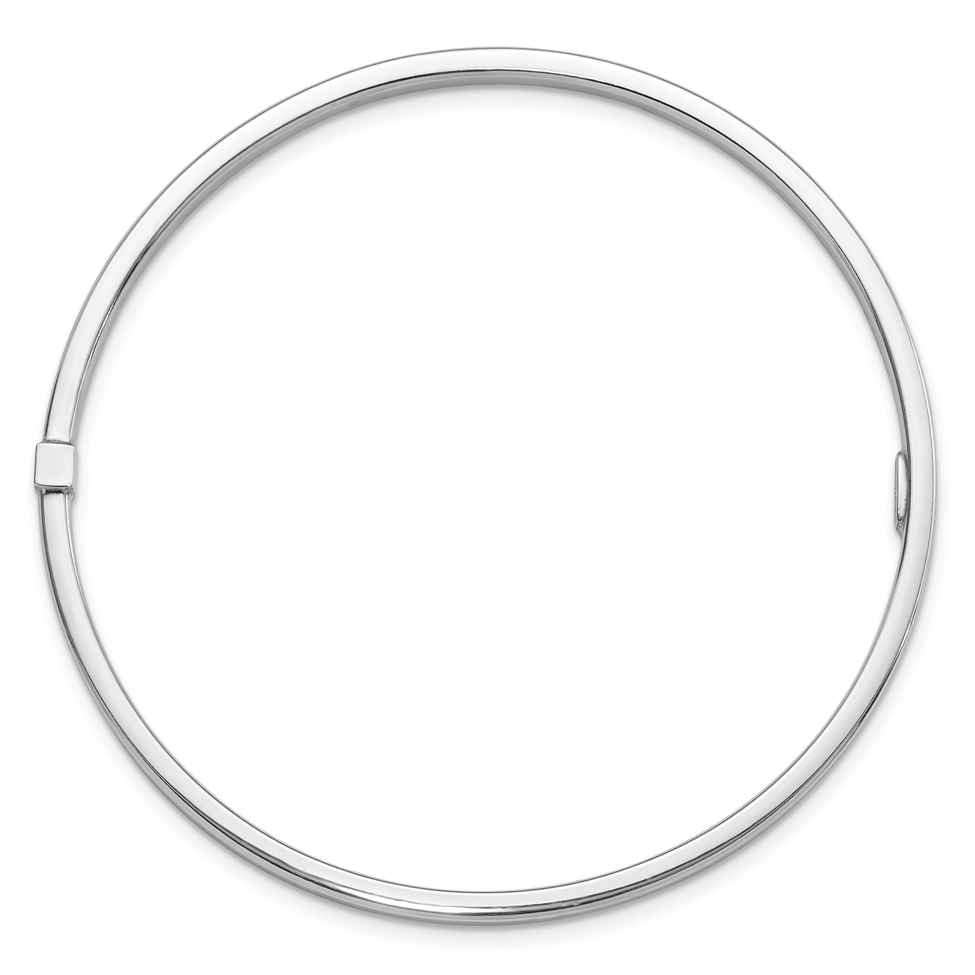 Sterling Silver Rhodium-plated Square Tube Slip On Bangle Secondary image