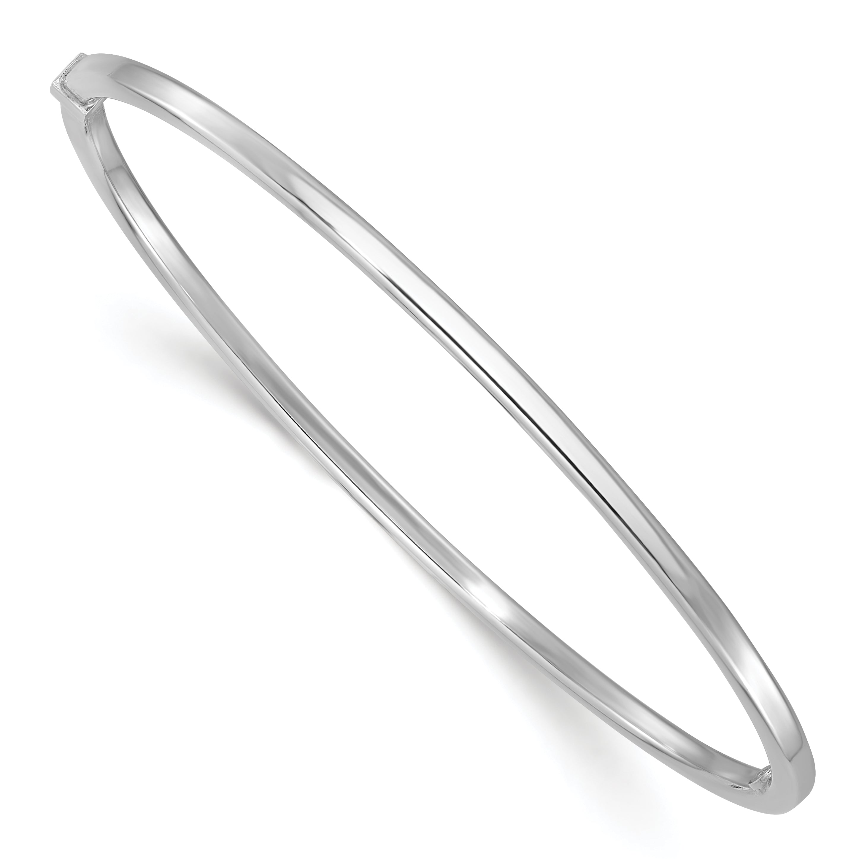 Sterling Silver Rhodium-plated Square Tube Slip On Bangle Main image