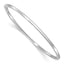Sterling Silver Rhodium-plated Square Tube Slip On Bangle