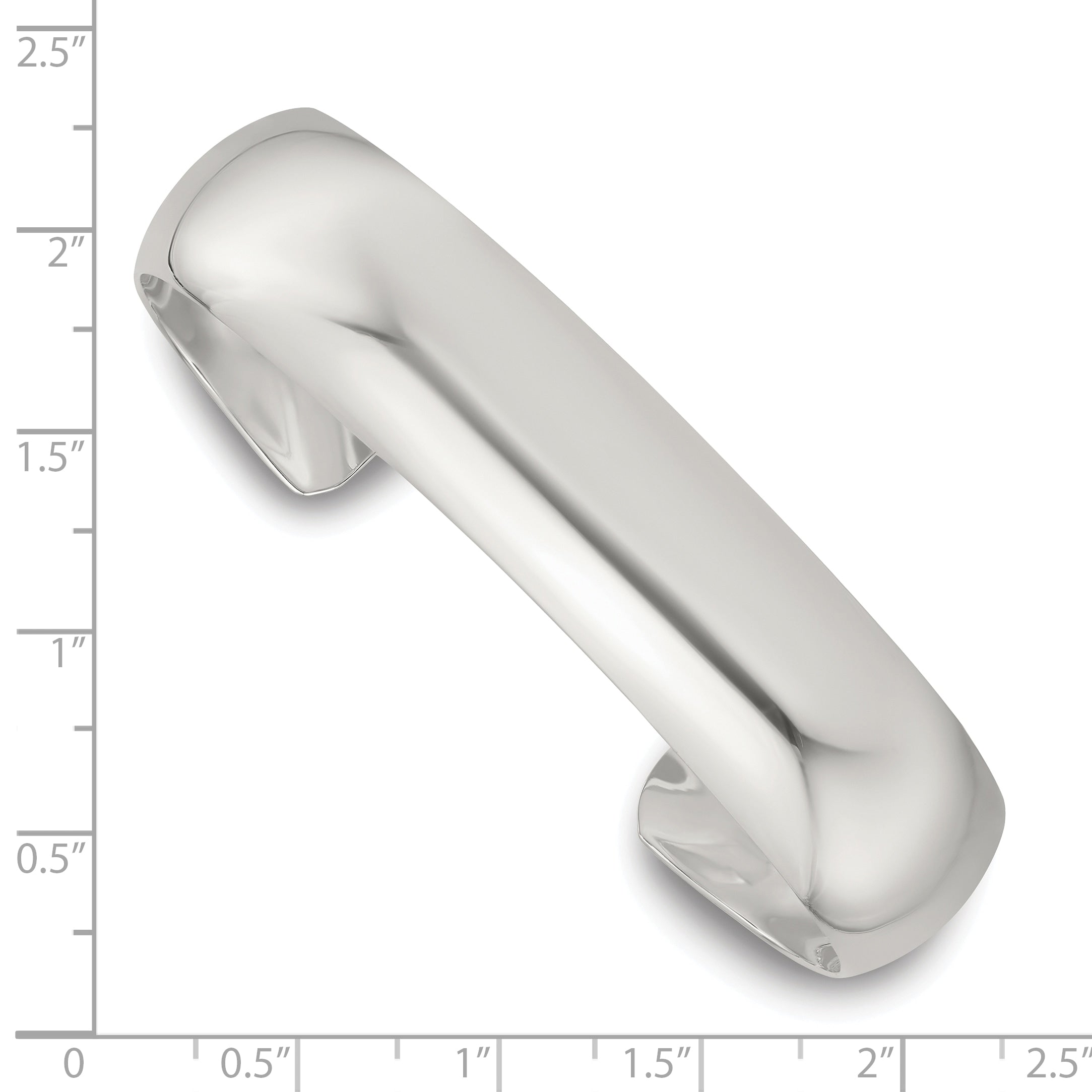 Sterling Silver Polished 15mm Domed Cuff Bangle