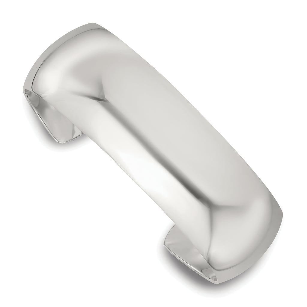 Sterling Silver Polished 20mm Domed Cuff Bangle