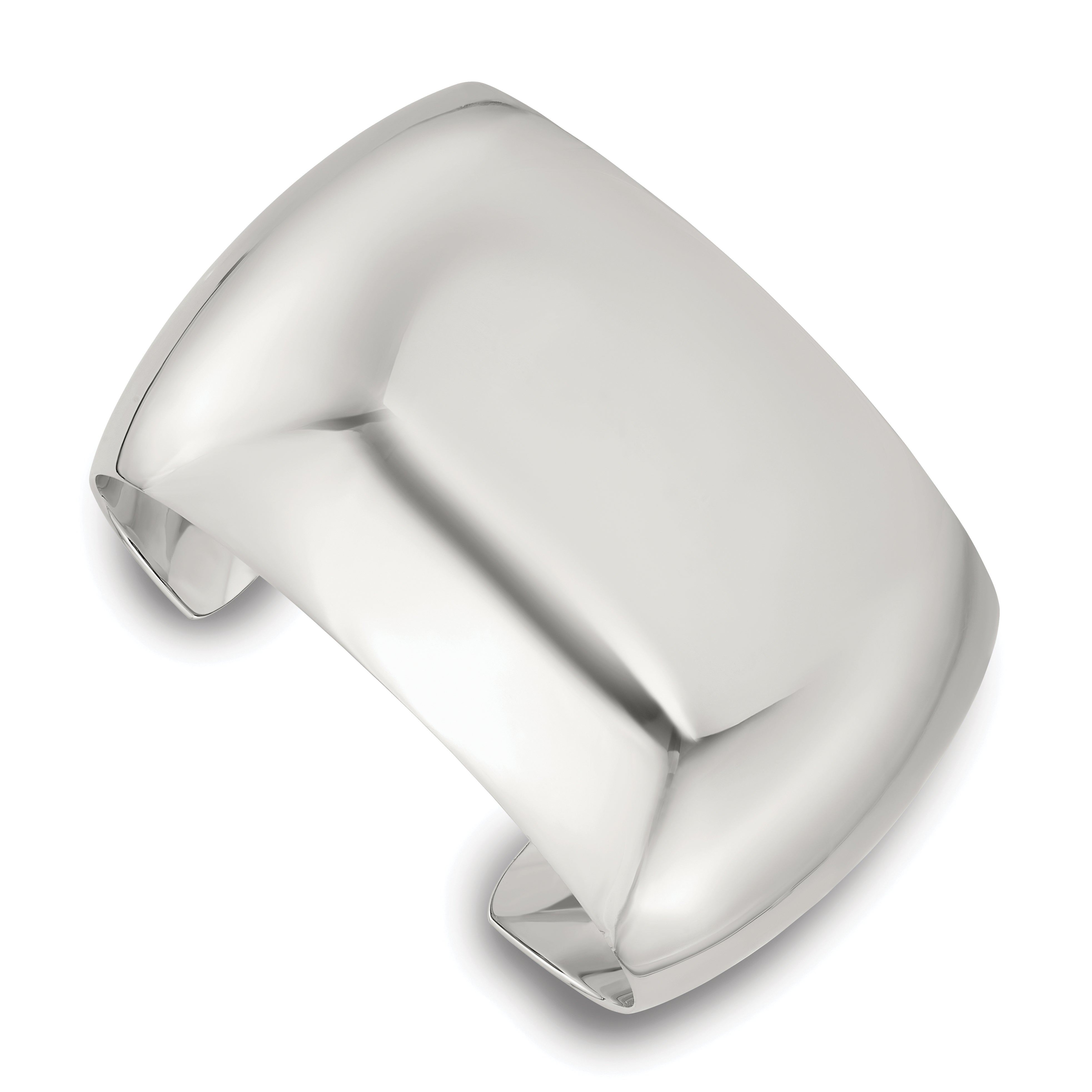Sterling Silver Polished 40mm Domed Cuff Bangle Main image