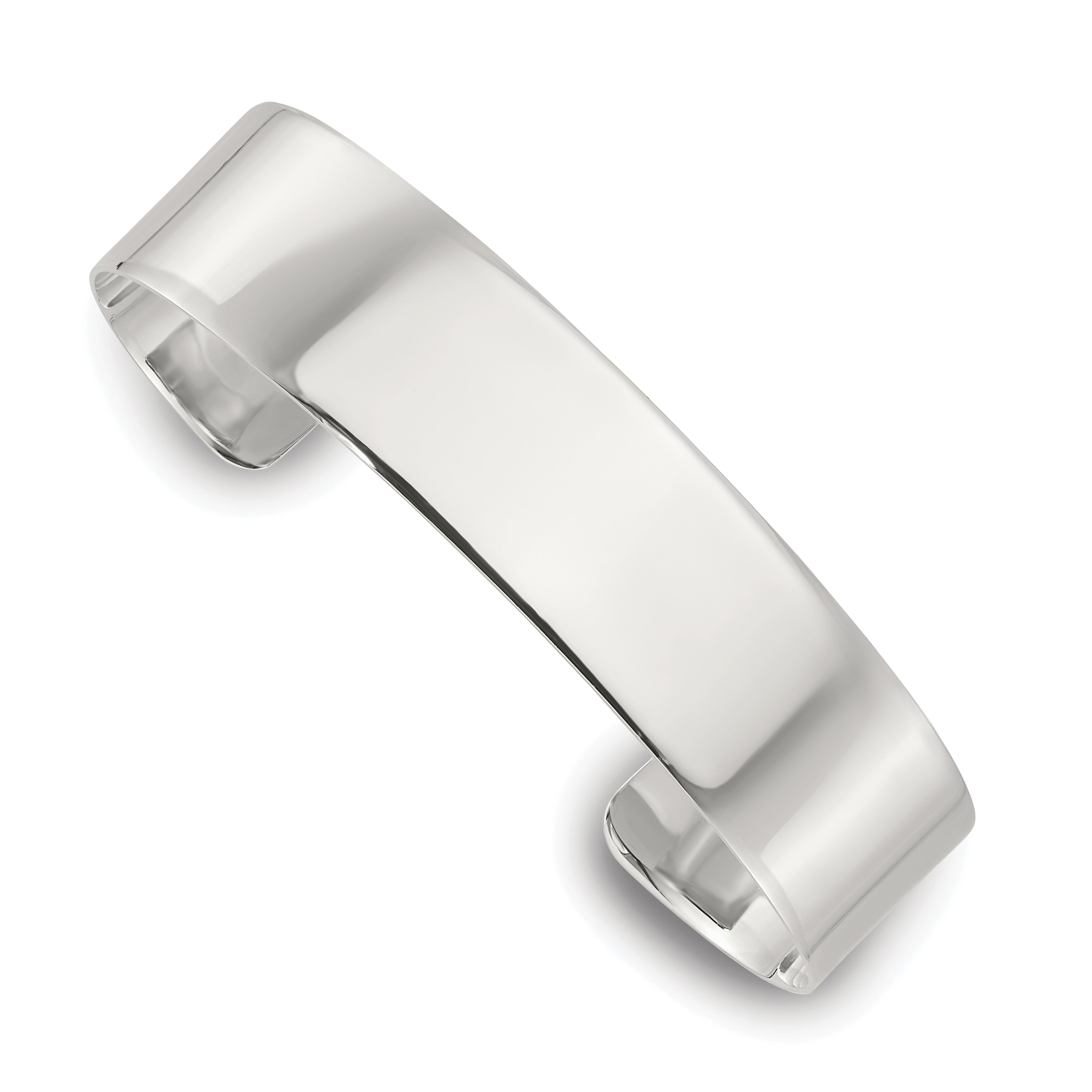 Sterling Silver Polished 15mm Flat Cuff Bangle Main image