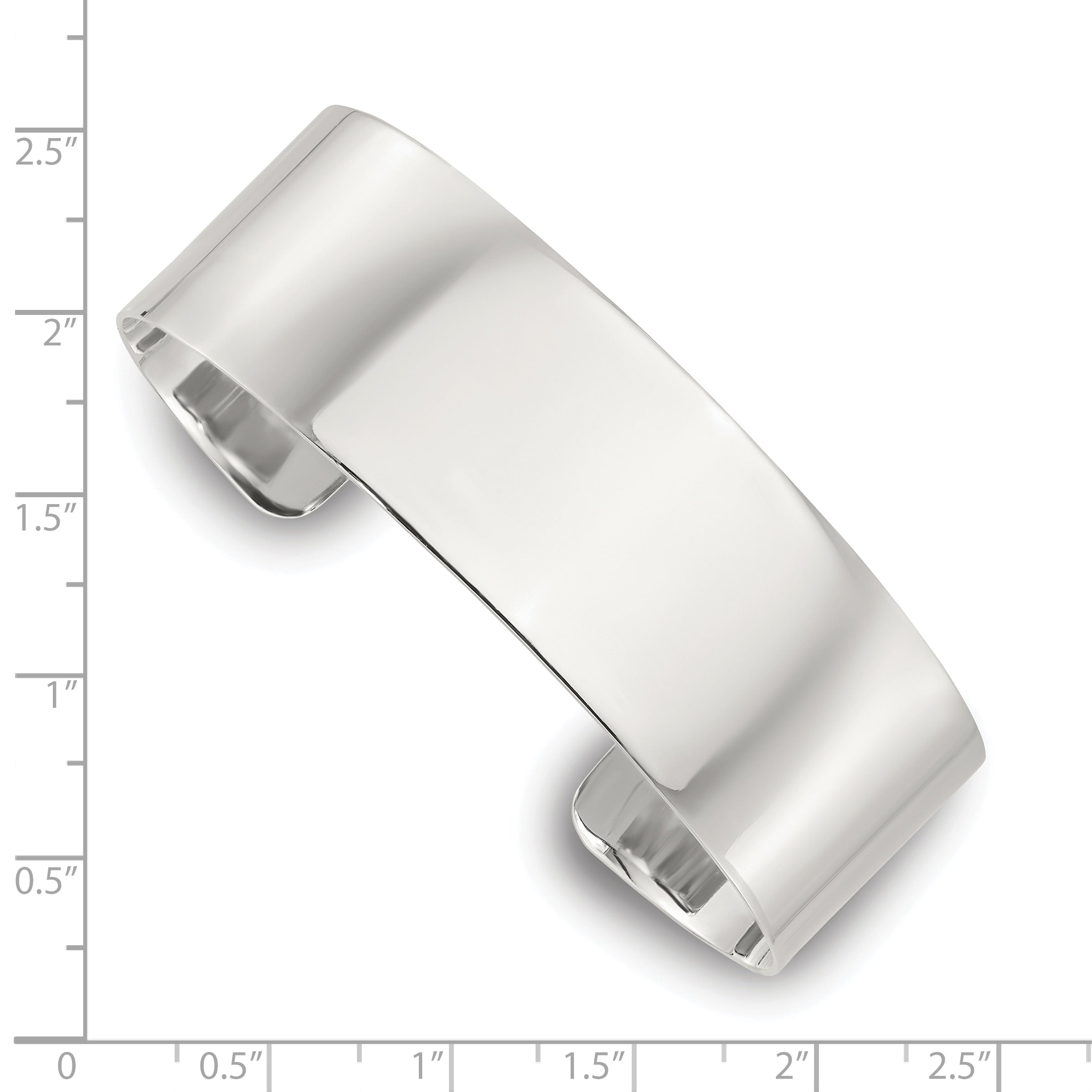 Sterling Silver Polished 20mm Flat Cuff Bangle