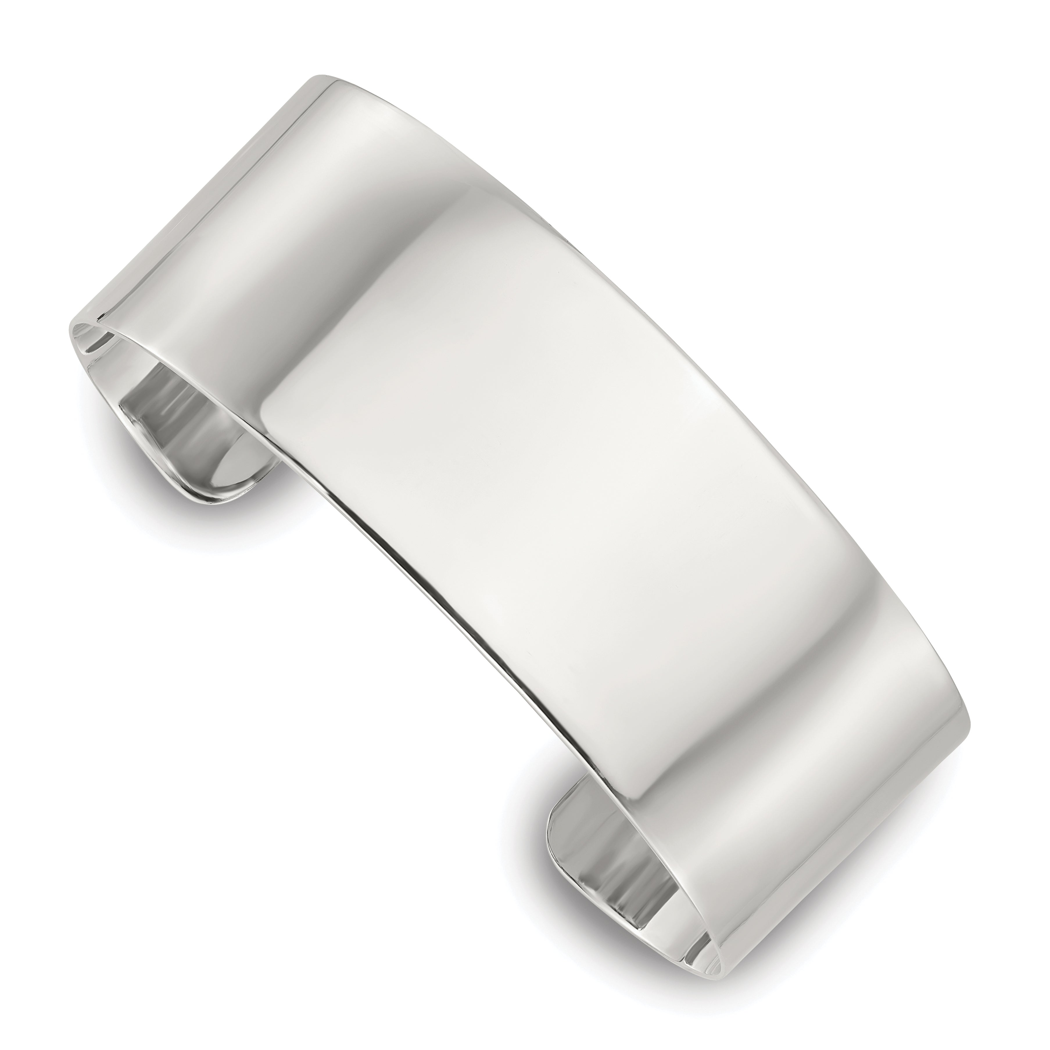 Sterling Silver Polished 25mm Flat Cuff Bangle Main image