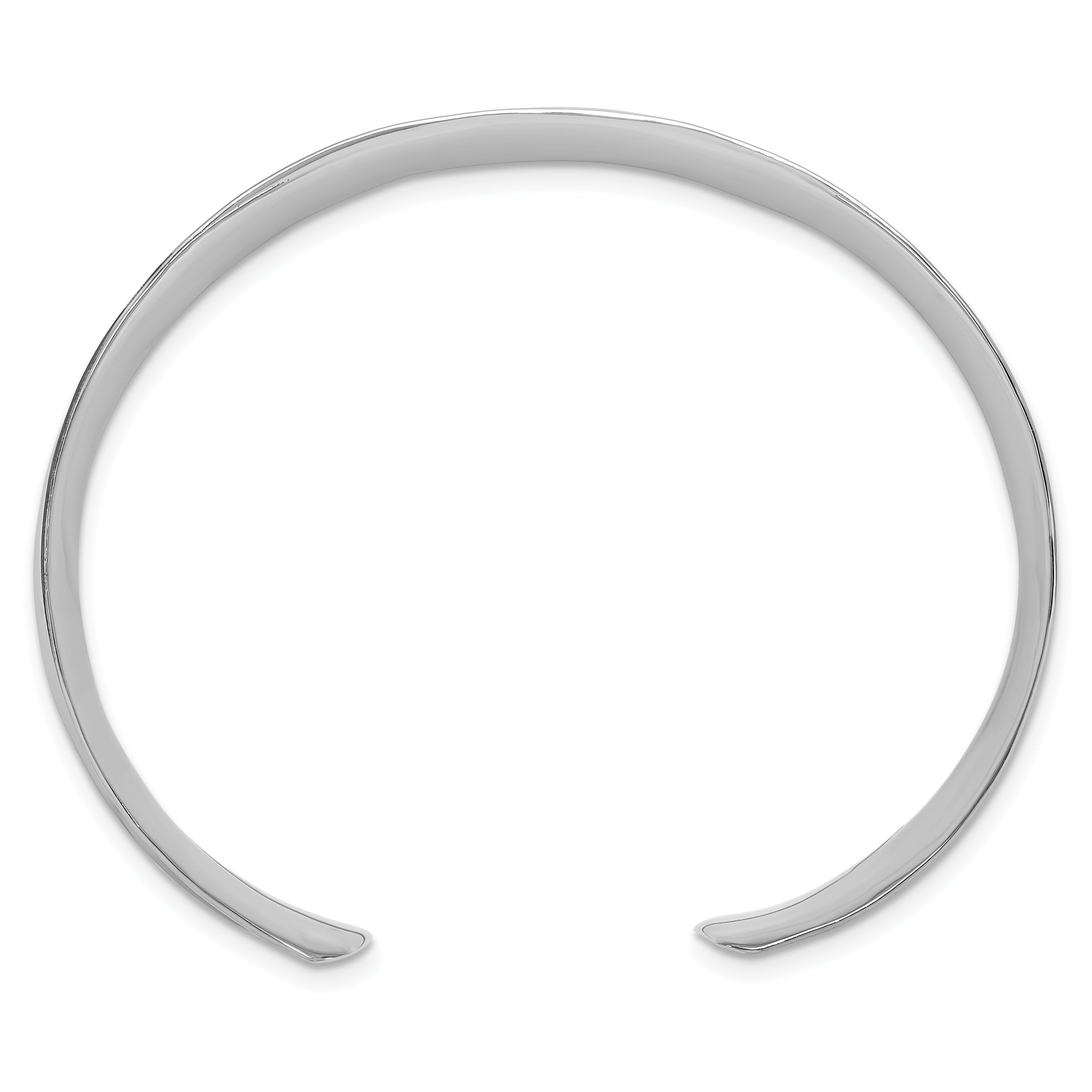 Sterling Silver Polished 15mm Concave Cuff Bangle Secondary image