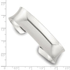 Sterling Silver Polished 15mm Concave Cuff Bangle