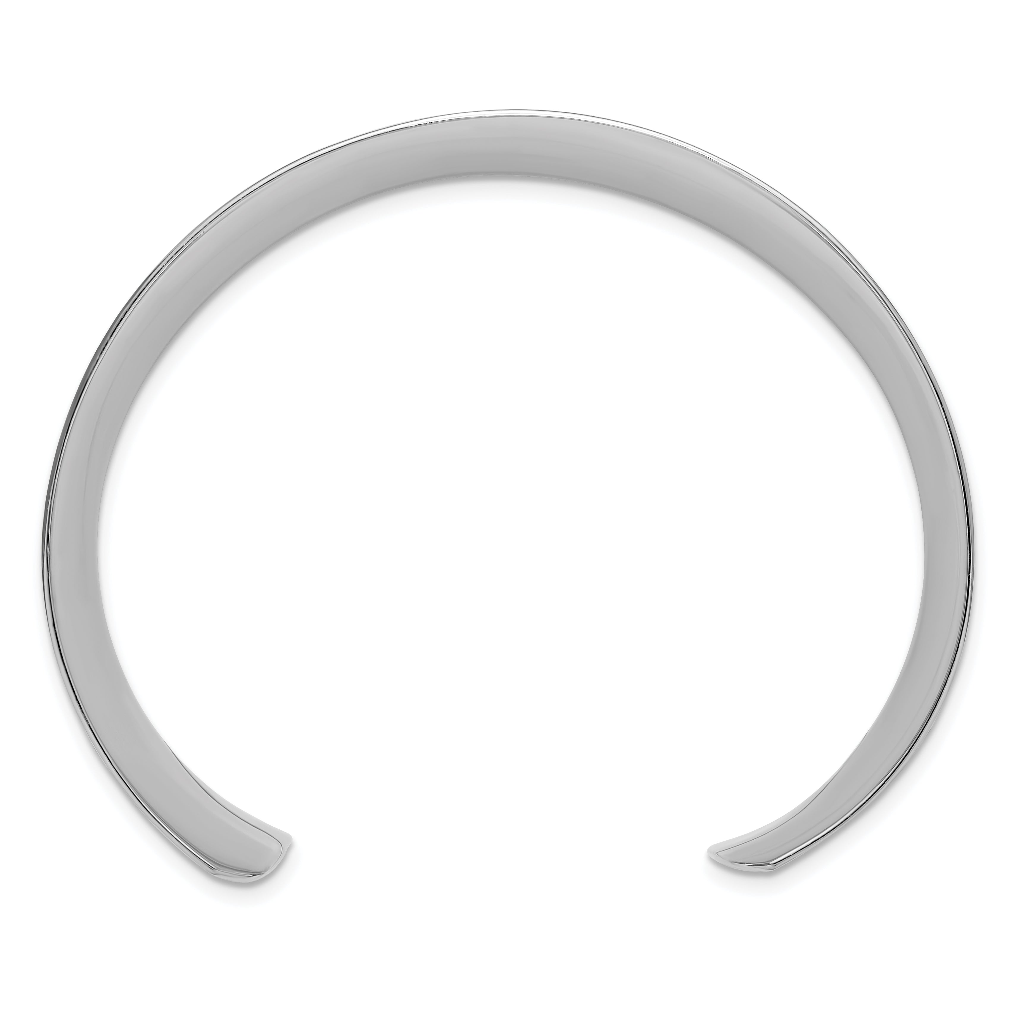 Sterling Silver Polished 25mm Concave Cuff Bangle Secondary image