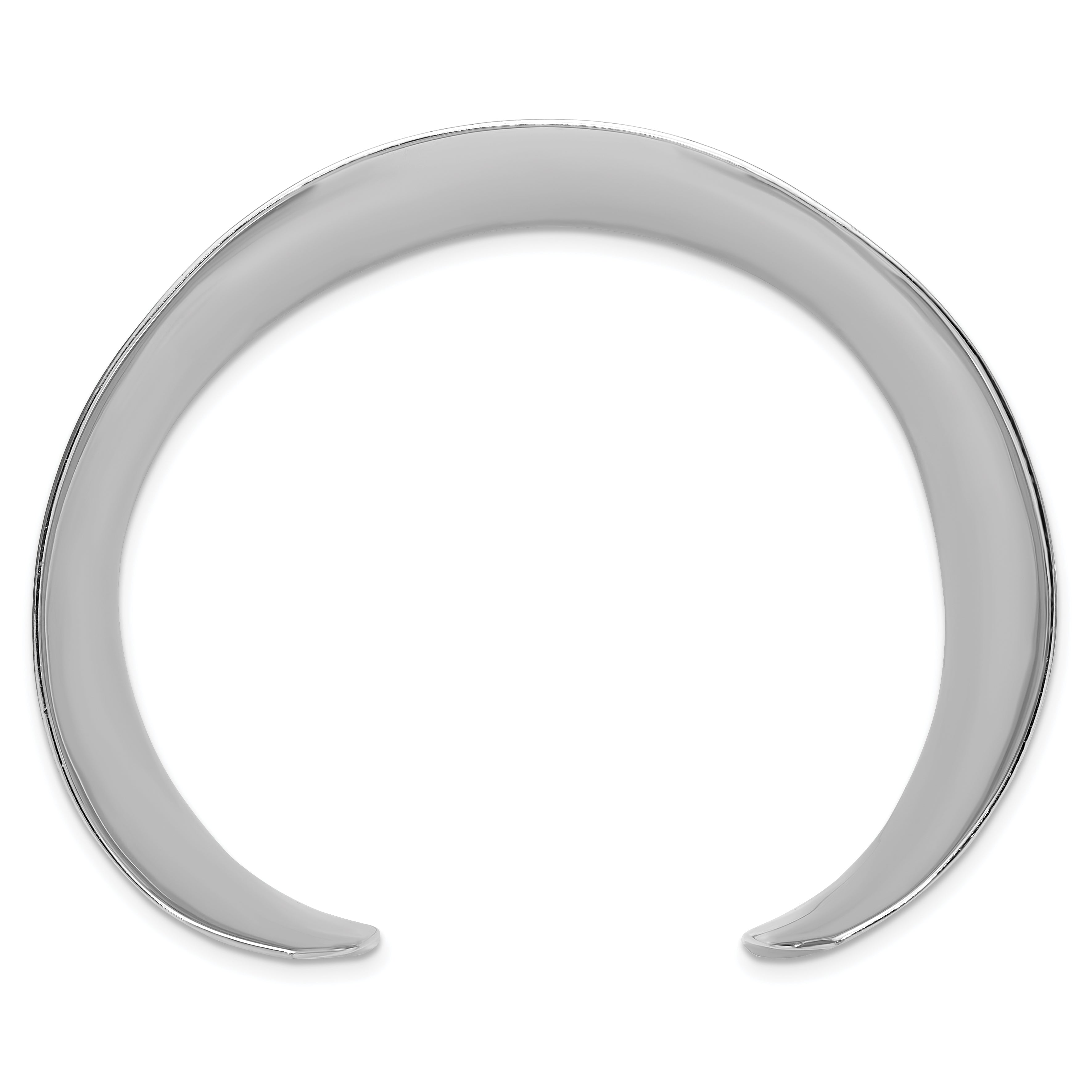 Sterling Silver Polished 40mm Concave Cuff Bangle Secondary image