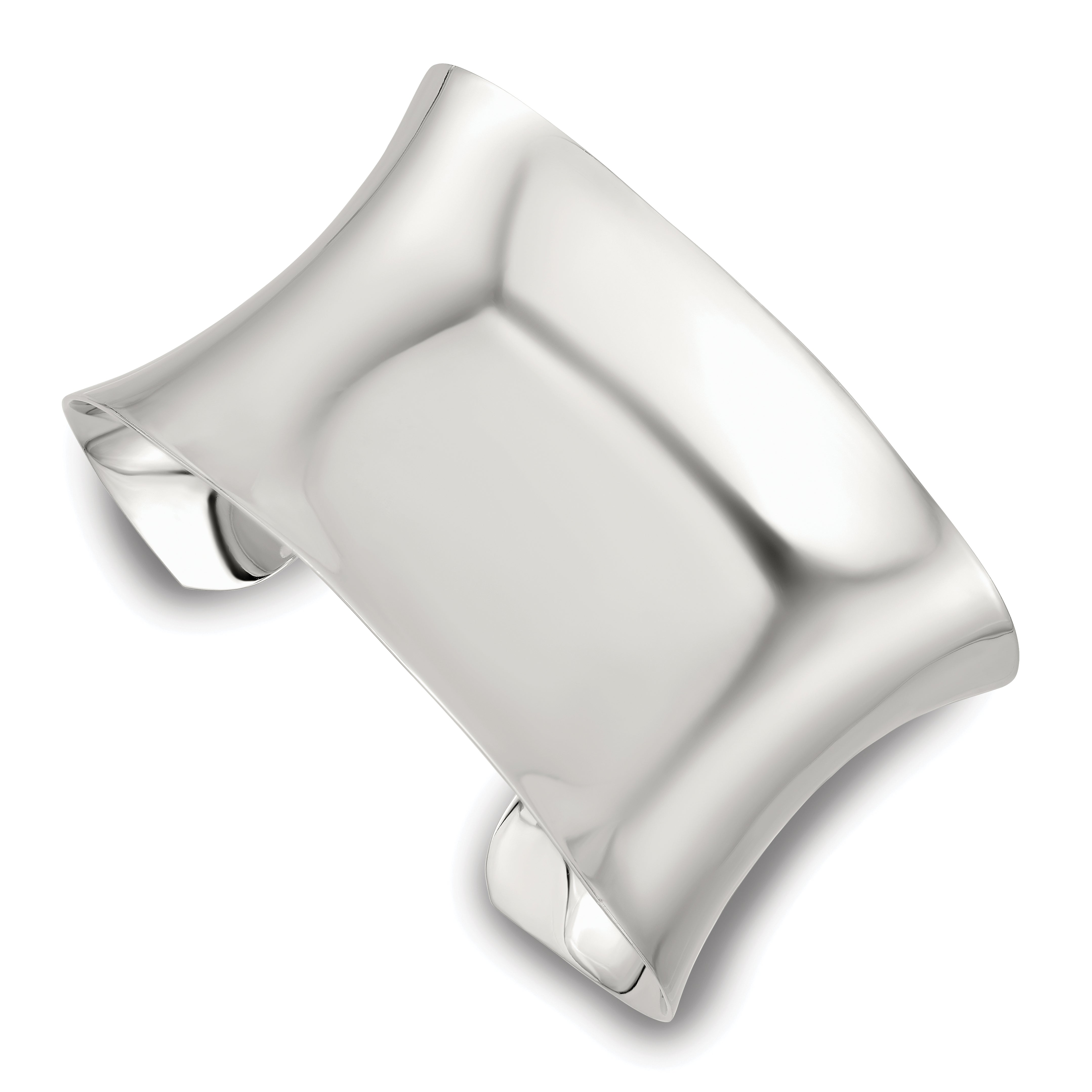 Sterling Silver Polished 40mm Concave Cuff Bangle Main image
