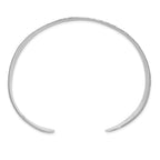 Sterling Silver Polished 25mm Flat Hammered Cuff Bangle