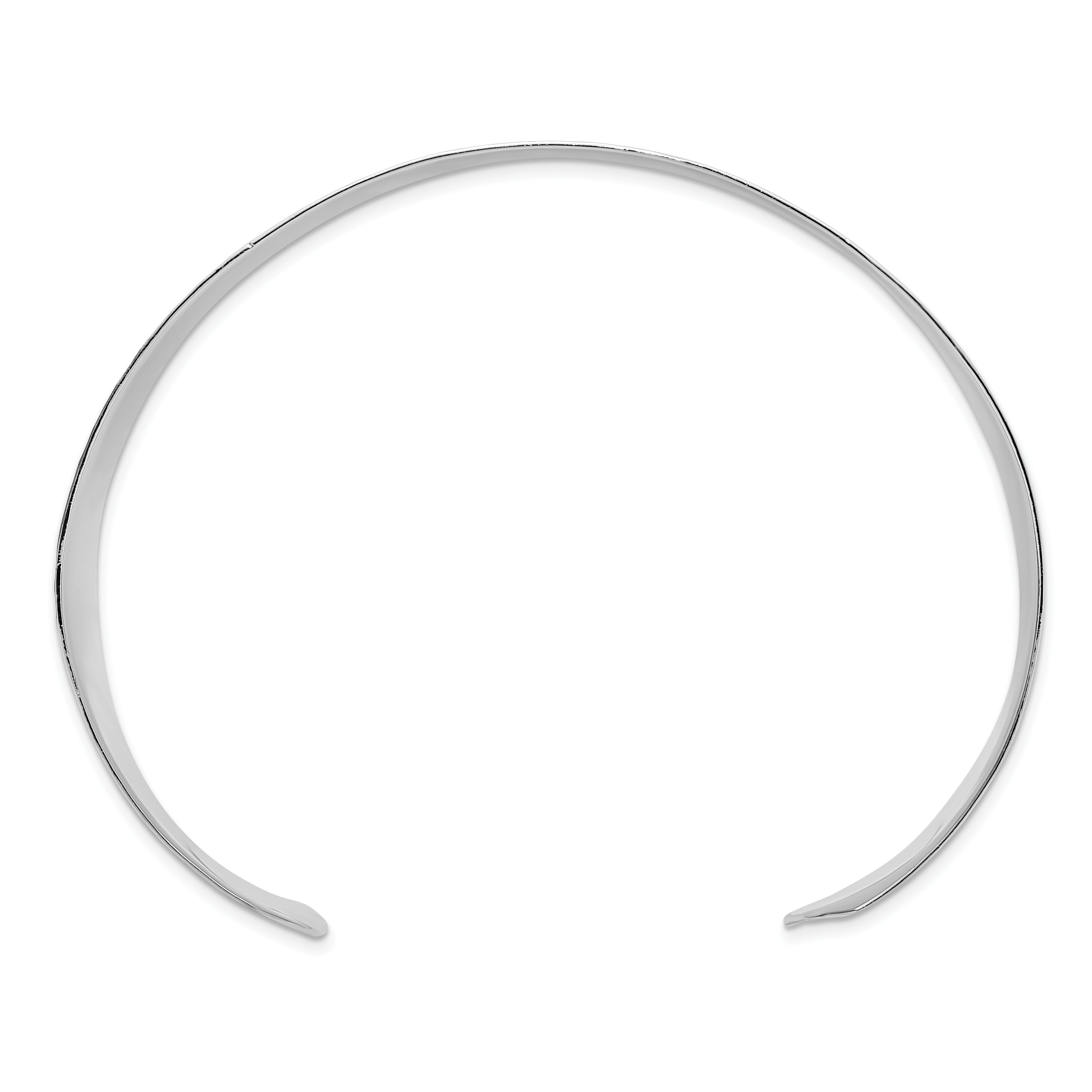 Sterling Silver Polished 30mm Flat Hammered Cuff Bangle Secondary image